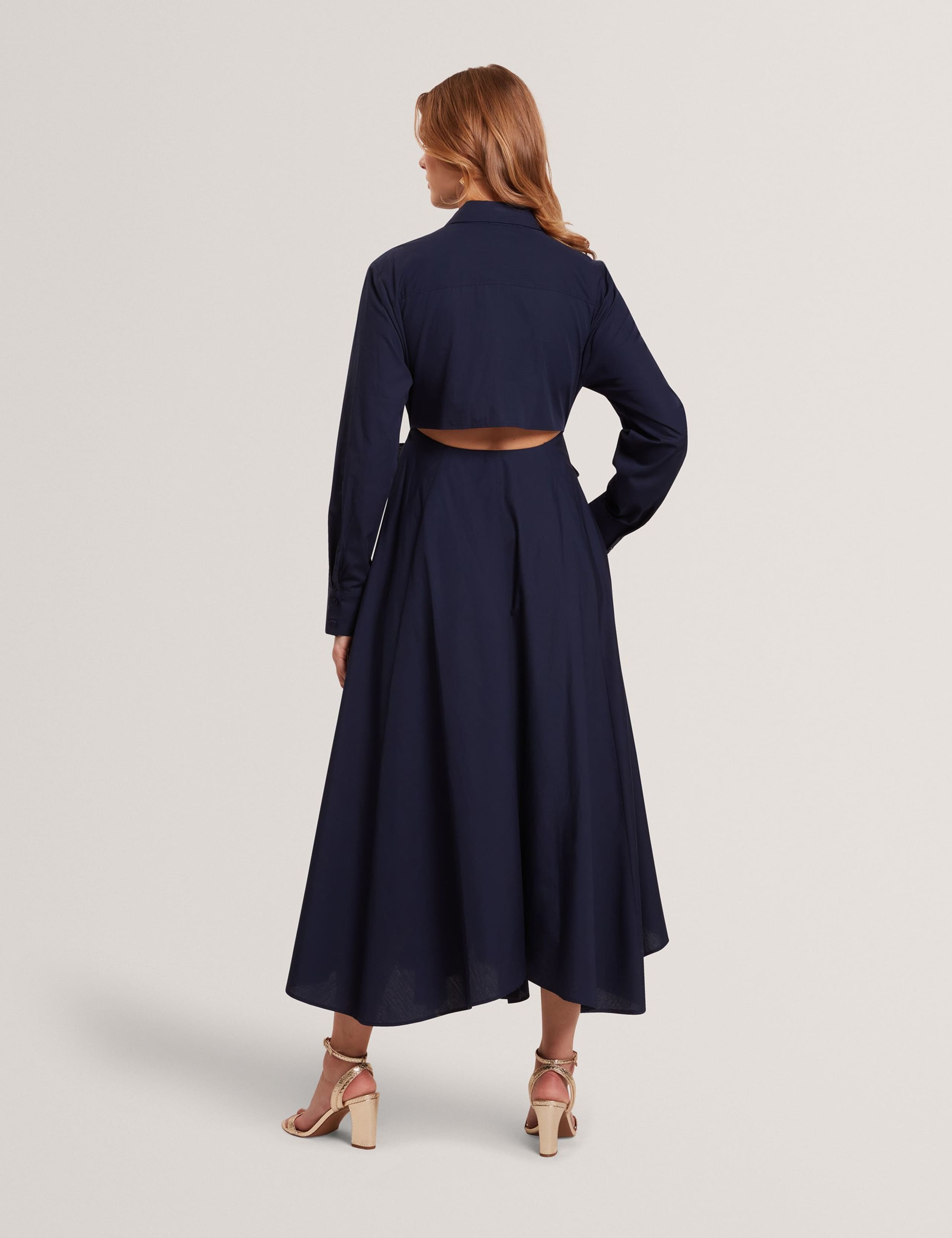 Pure Cotton Wrap Shirt Midi Dress 4 of 6