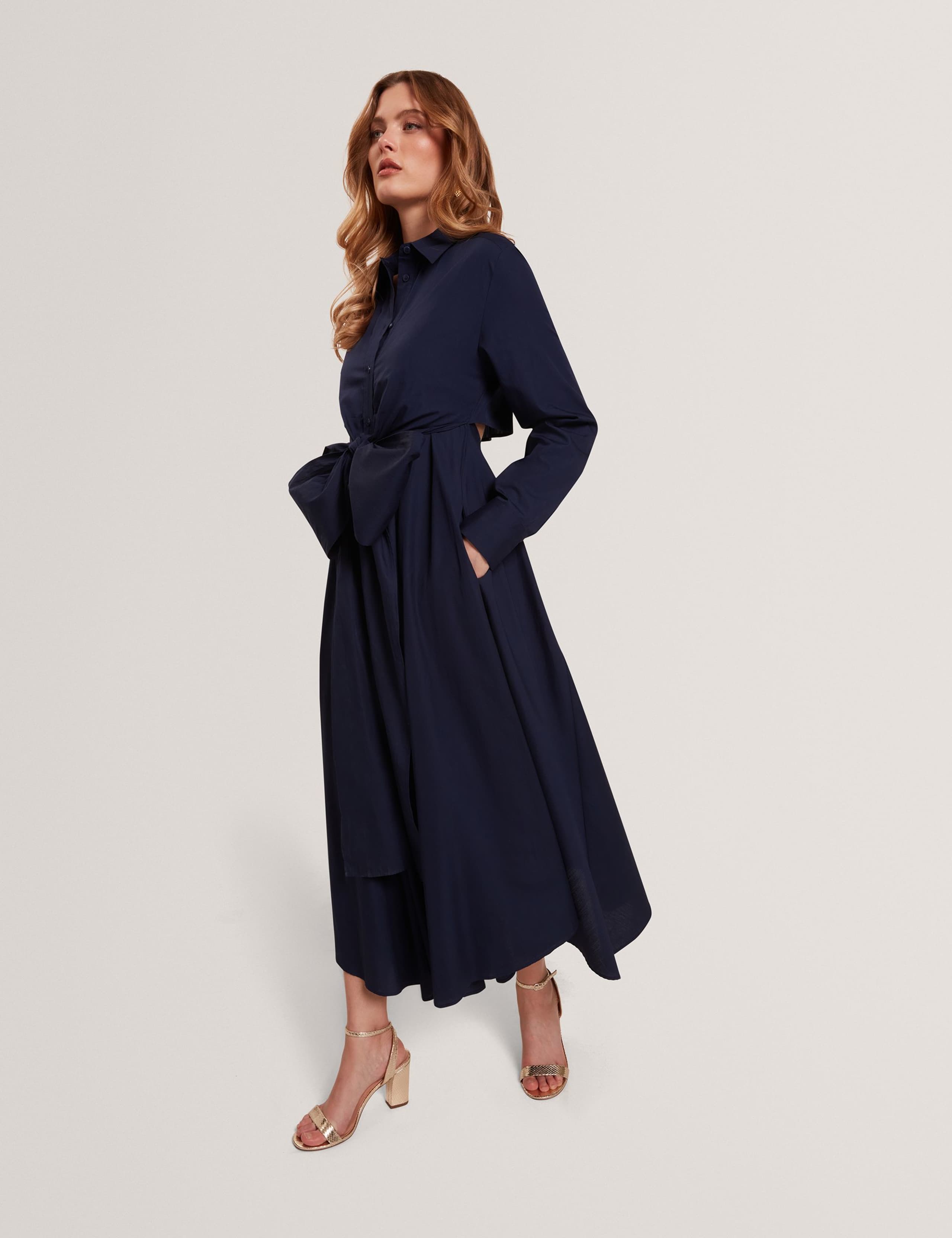 Pure Cotton Wrap Shirt Midi Dress 6 of 6