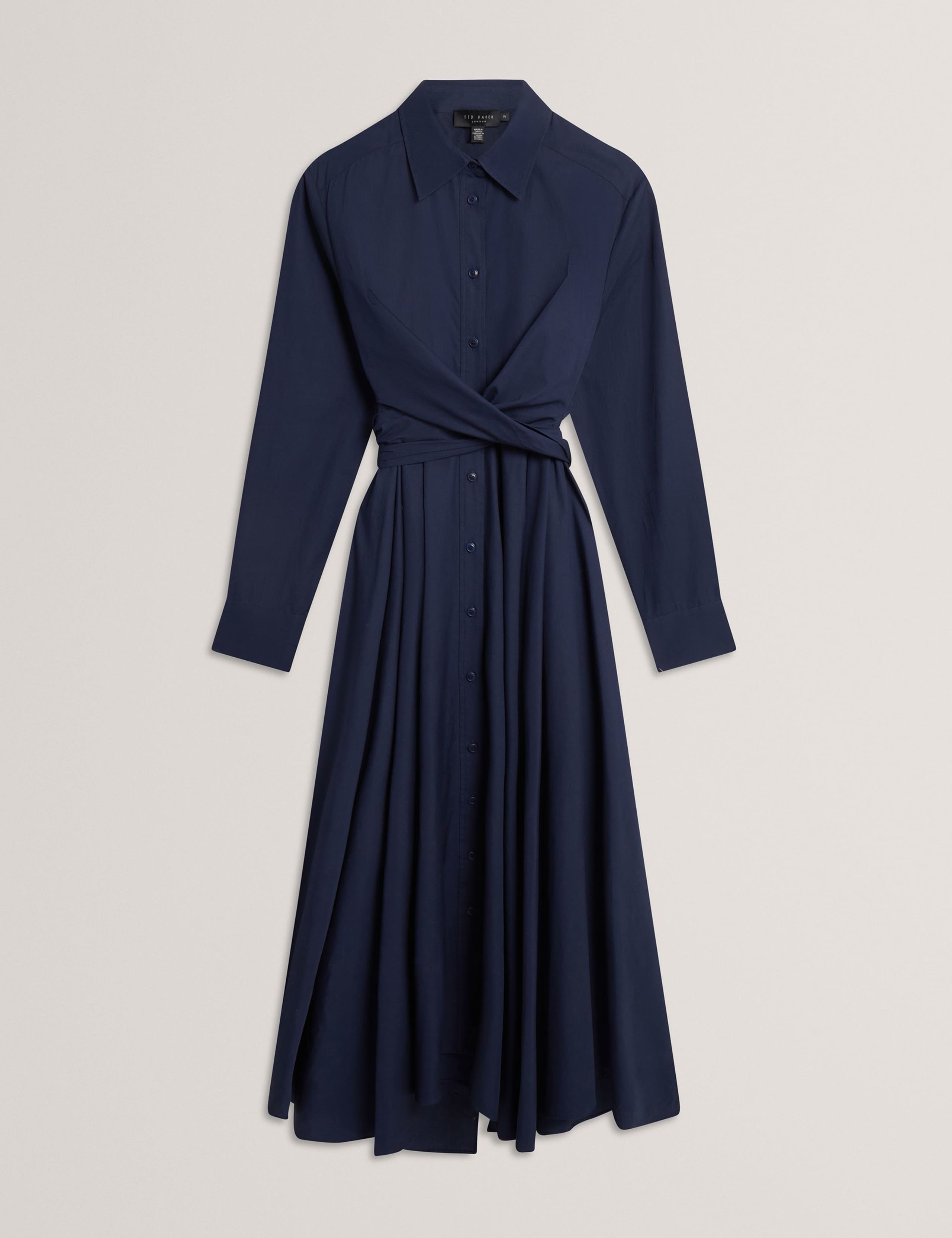 Pure Cotton Wrap Shirt Midi Dress 2 of 6