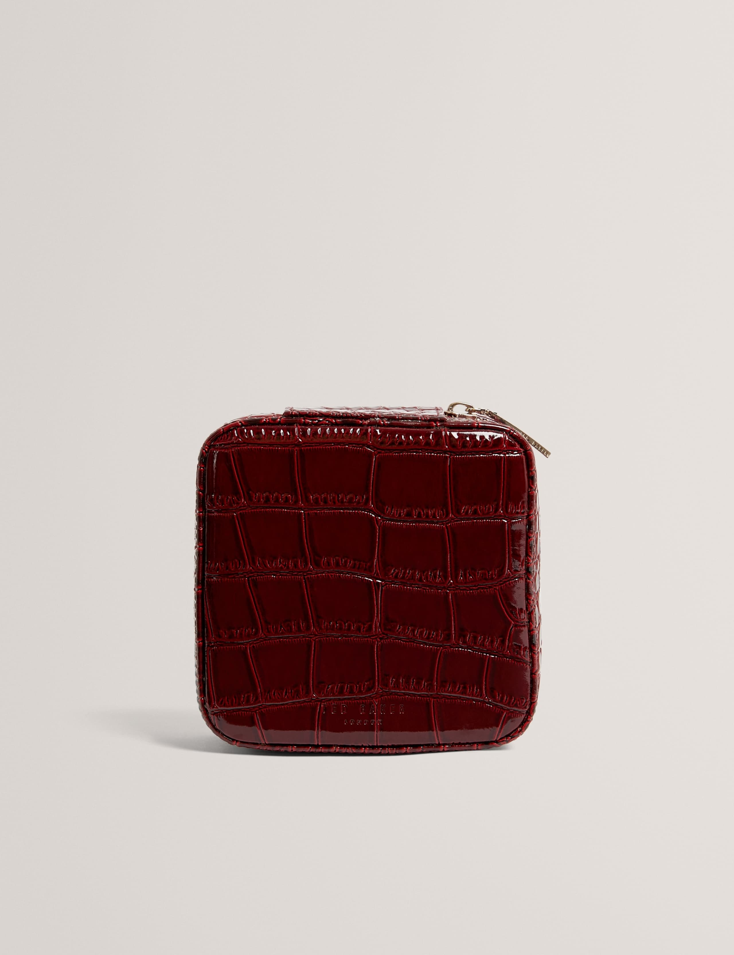 Croc Effect Zip Around Jewellery Case 1 of 4