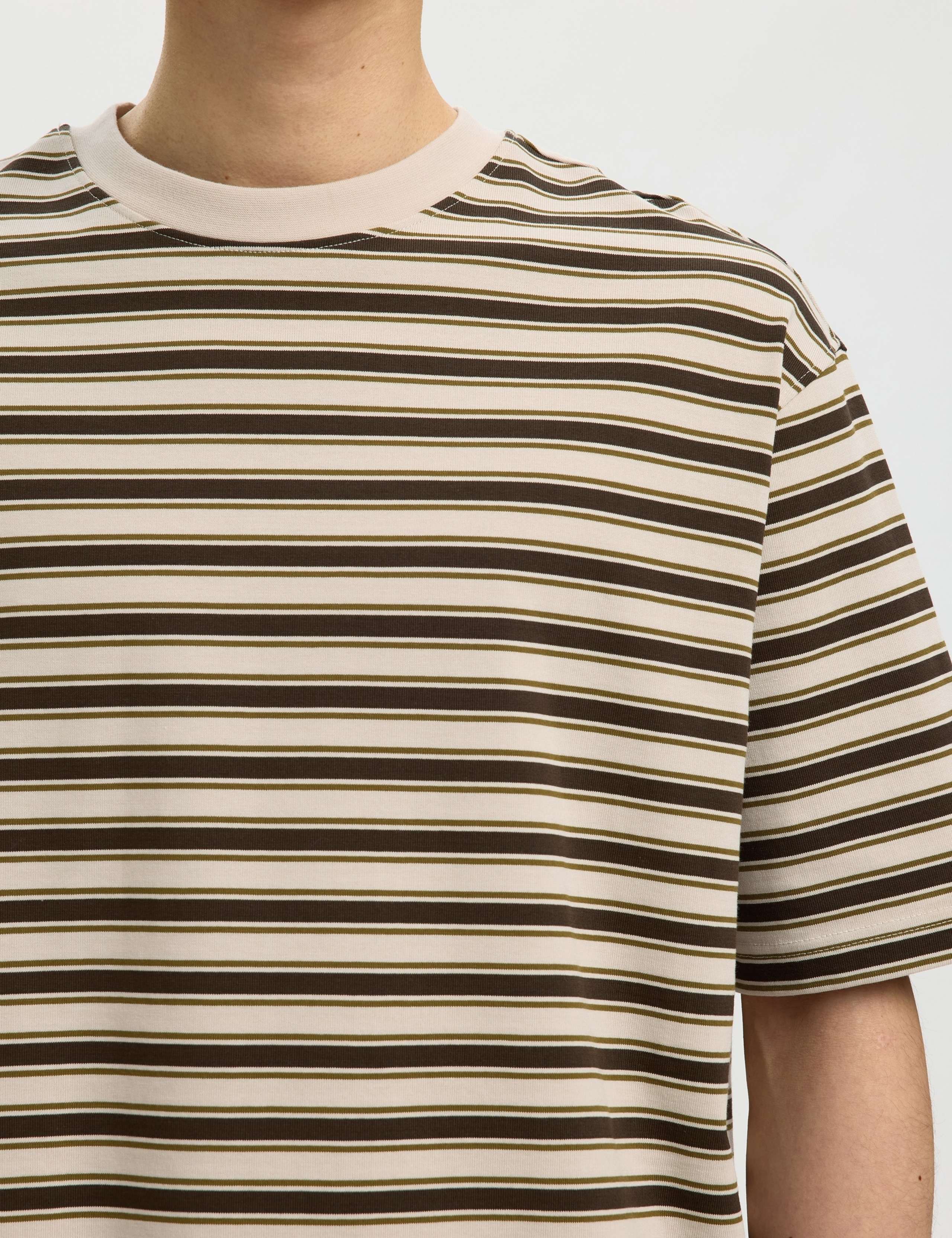 Pure Cotton Jersey Striped Crew Neck T-Shirt 4 of 5