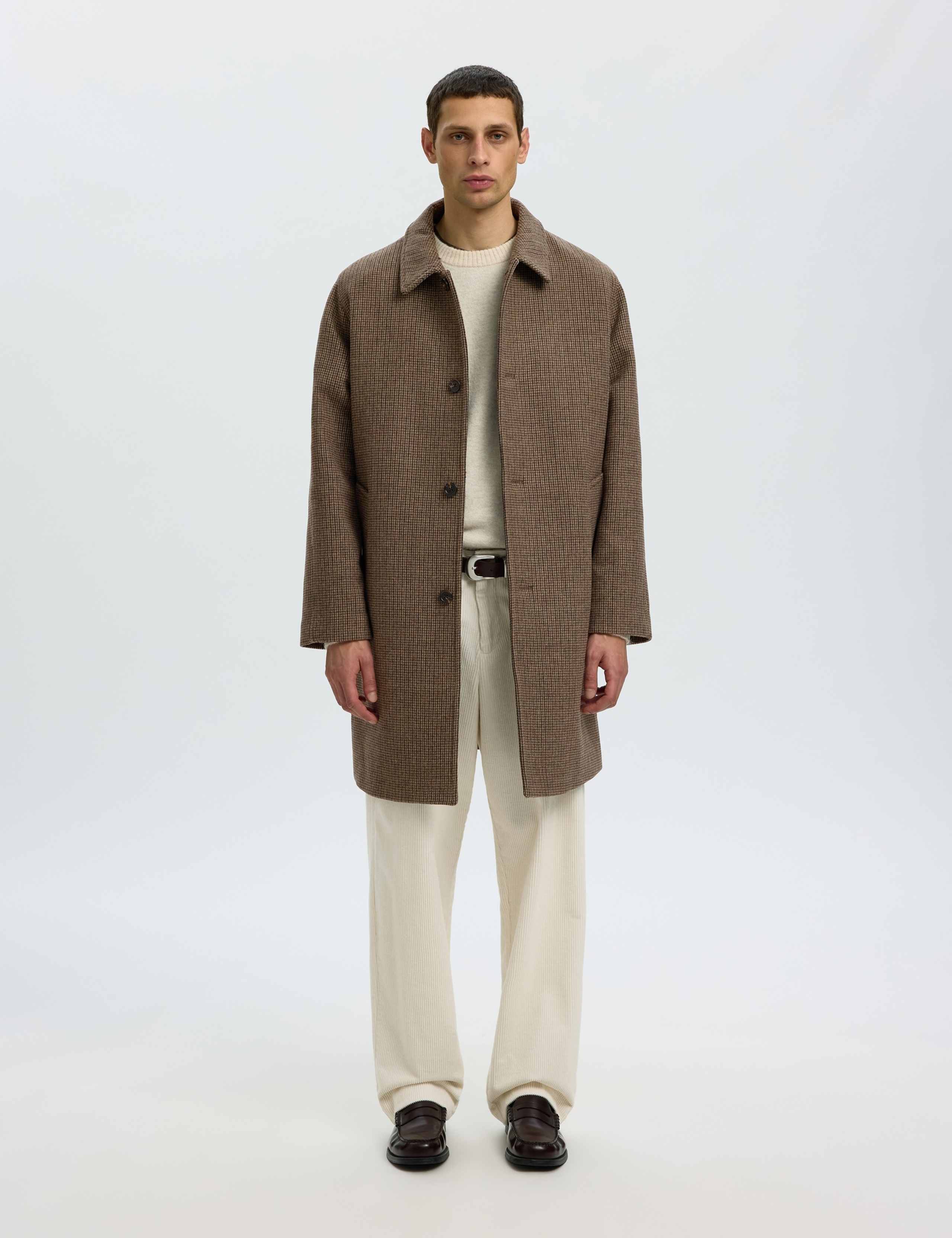 Wool Blend Checked Car Coat 2 of 6