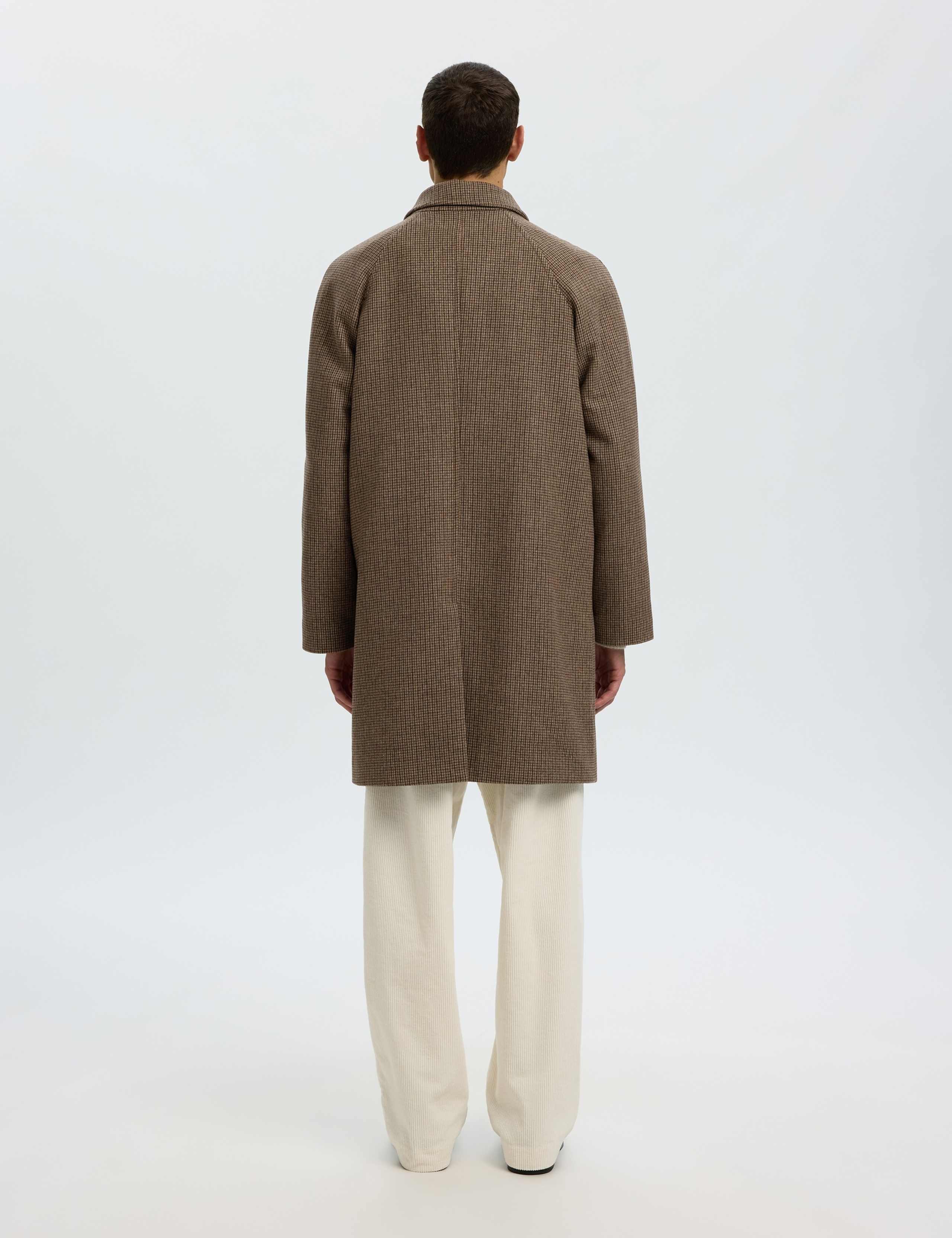 Wool Blend Checked Car Coat 3 of 6