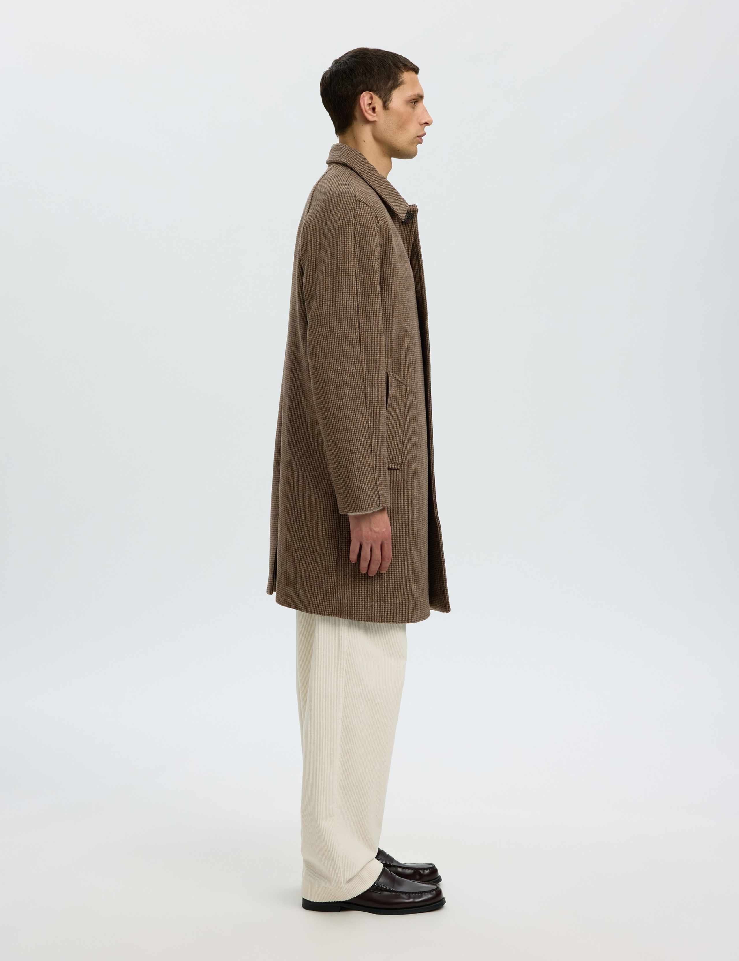 Wool Blend Checked Car Coat 4 of 6