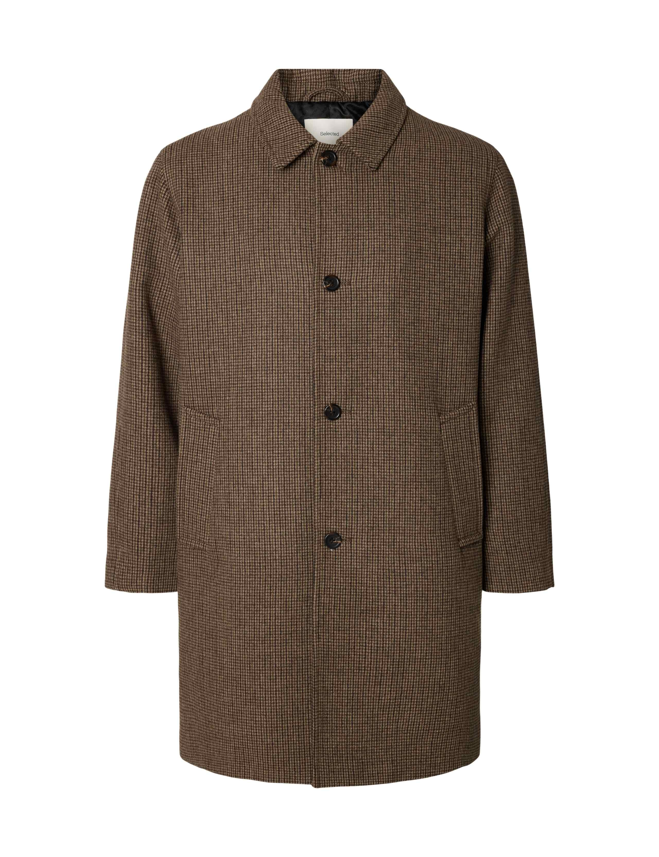 Wool Blend Checked Car Coat 5 of 6