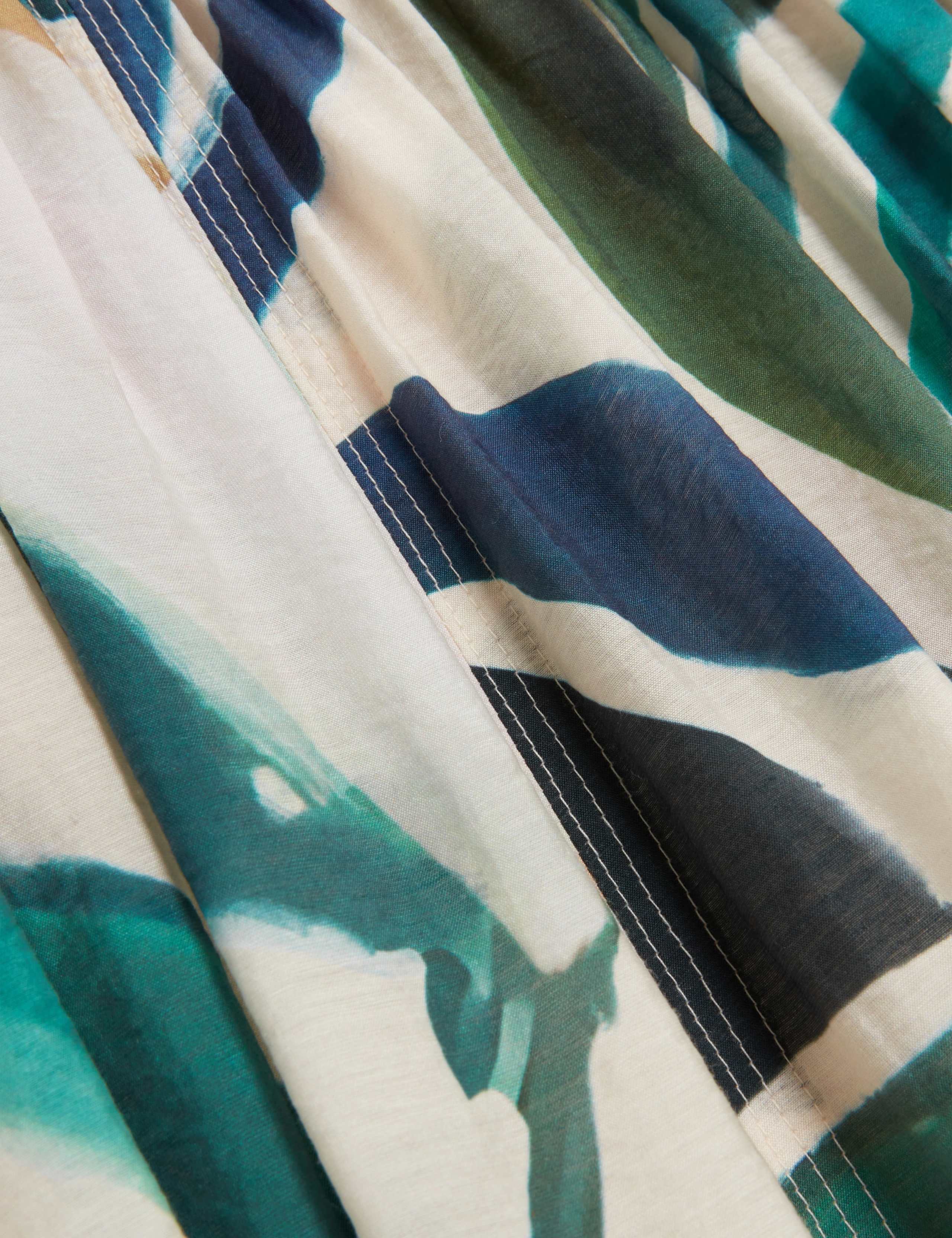 Lyocell Rich Printed Puff Sleeve Midi Dress 6 of 7