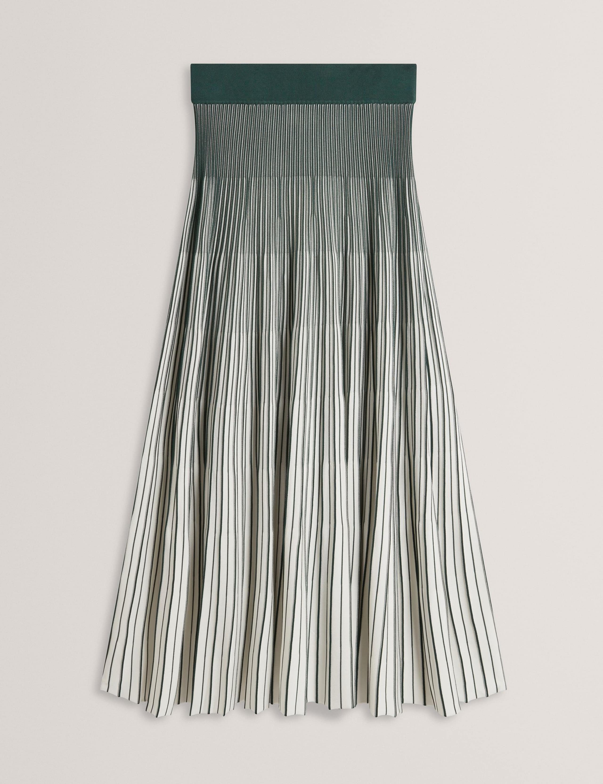 Textured Striped A-Line Midi Skirt 2 of 8