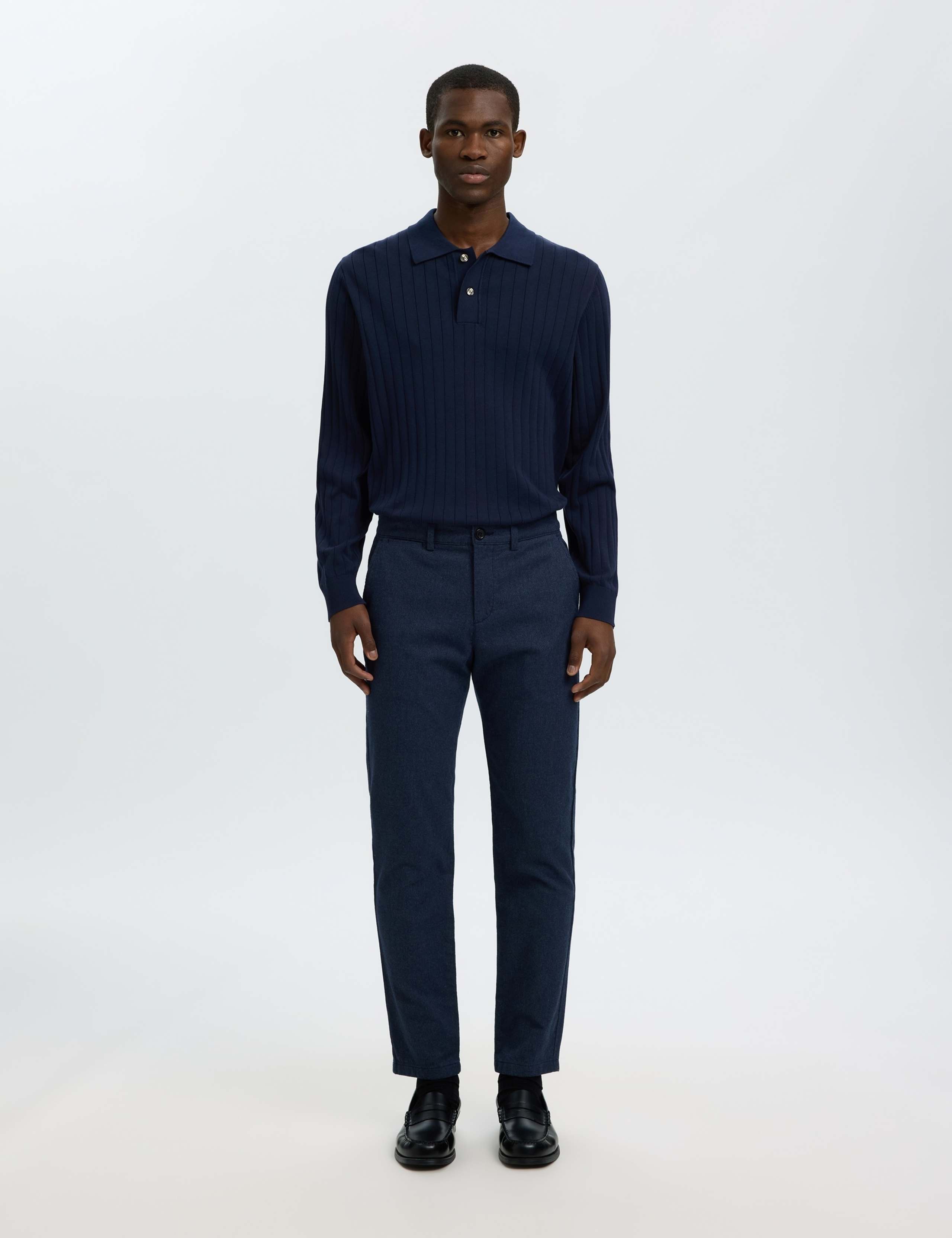 Pure Cotton Ribbed Knitted Polo Shirt 2 of 5