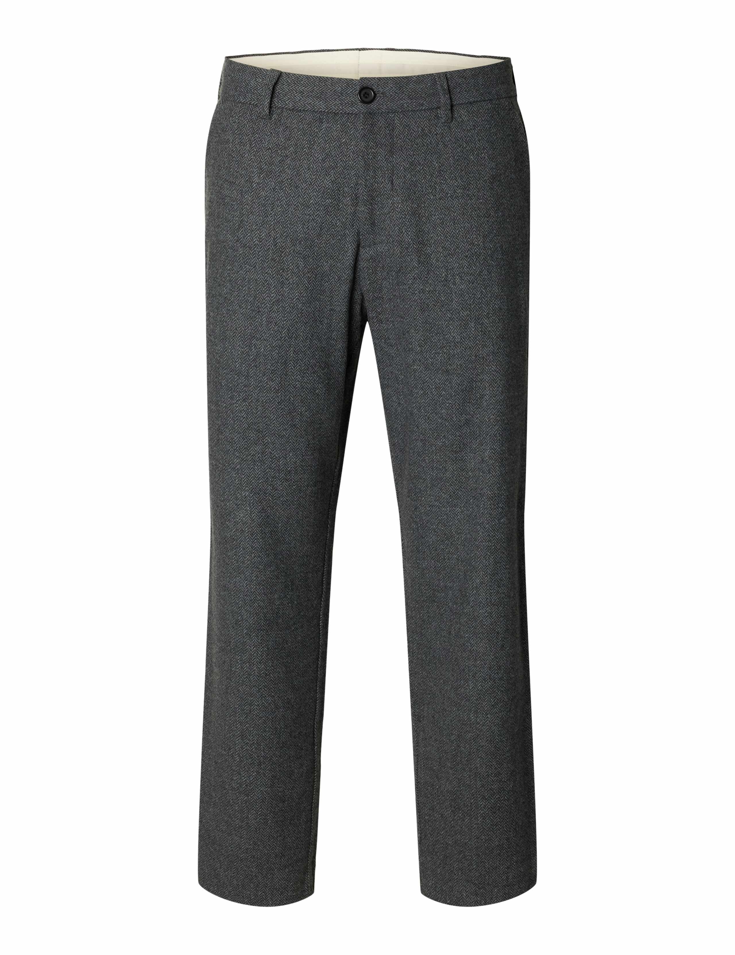 Tapered Fit Wool Blend Herringbone Trousers 5 of 5