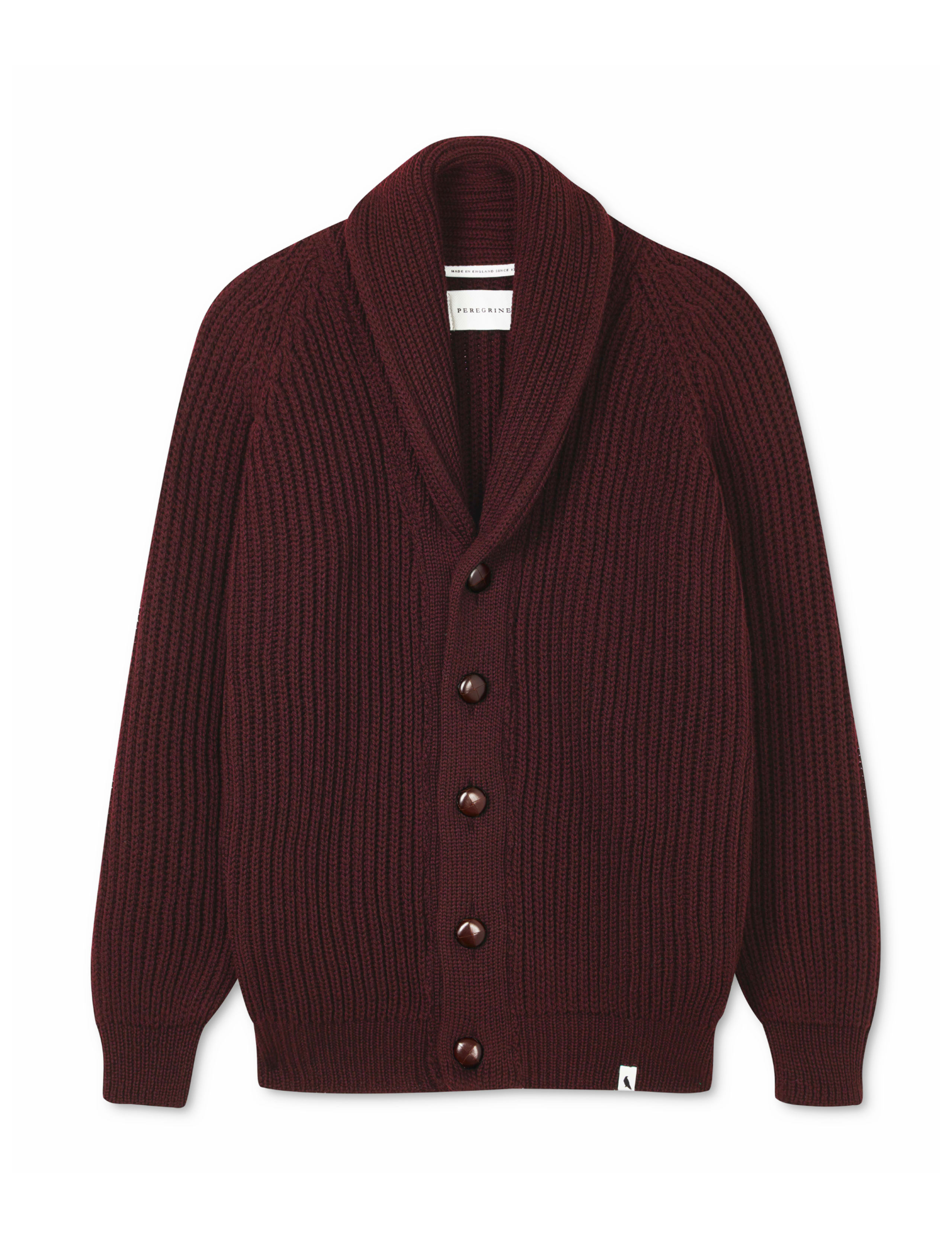 Pure Merino Wool Ribbed Shawl Neck Cardigan 2 of 6