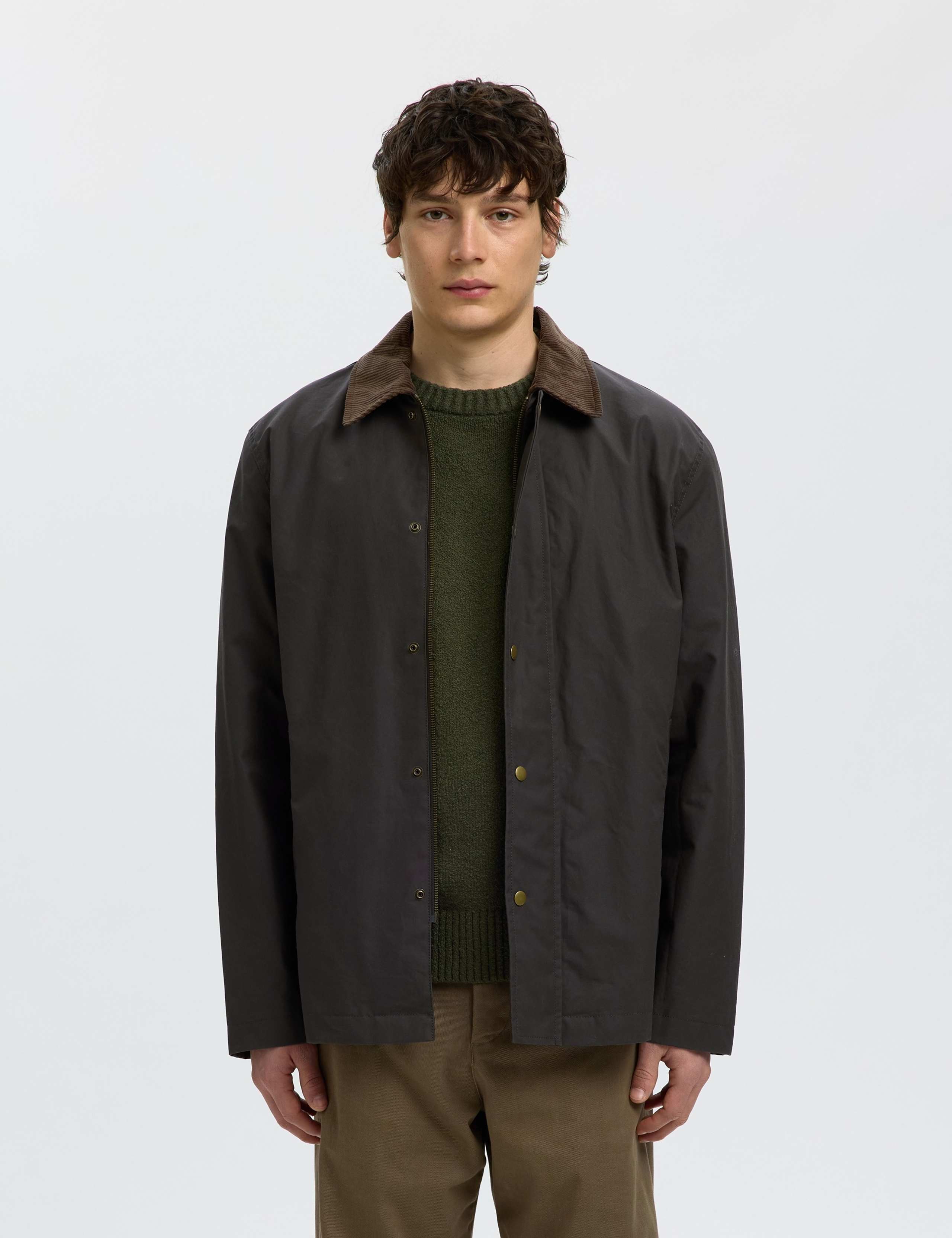 Pure Cotton Cord Collar Wax Jacket 1 of 6