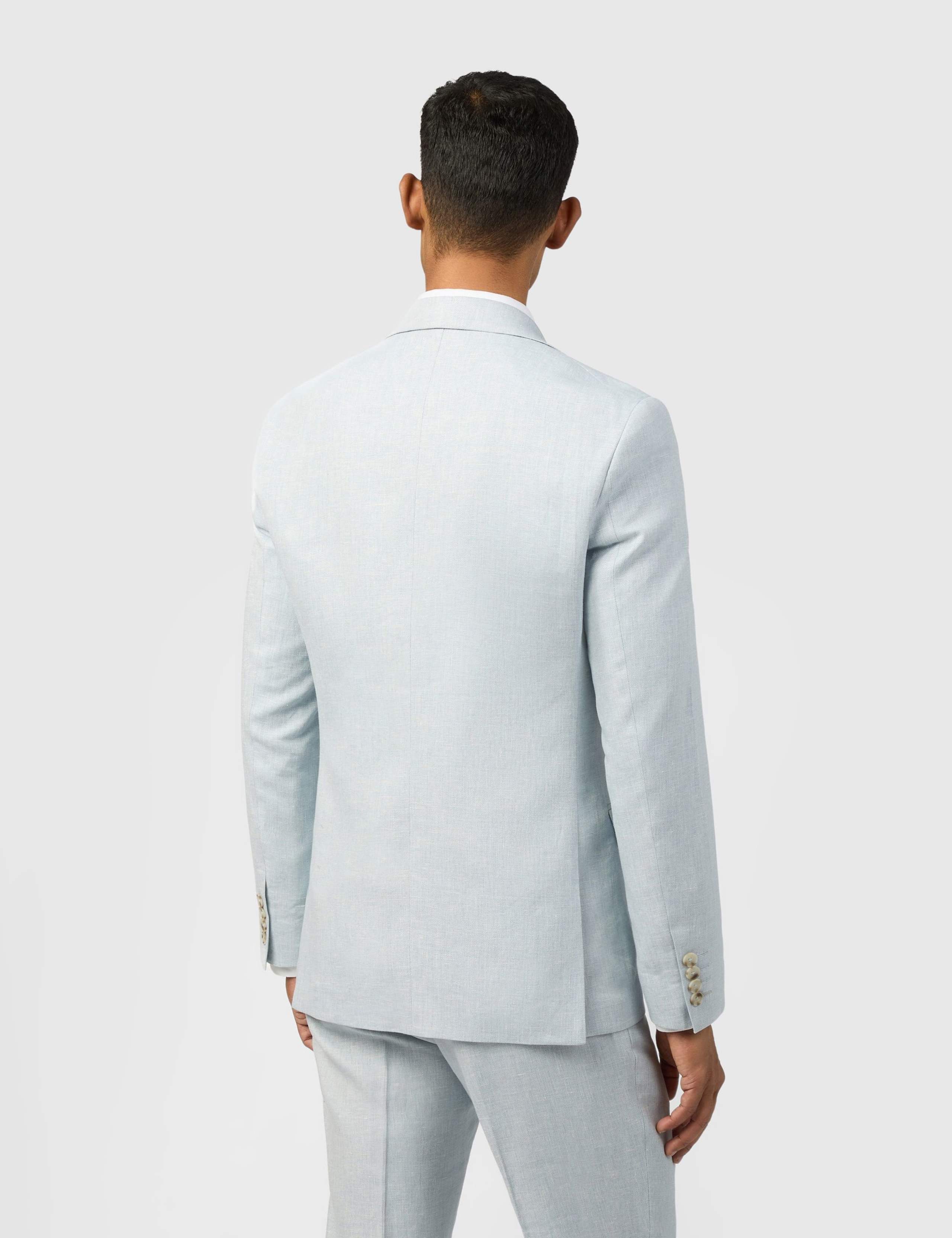 Slim Fit Linen Rich Single Breasted Suit Jacket 3 of 5