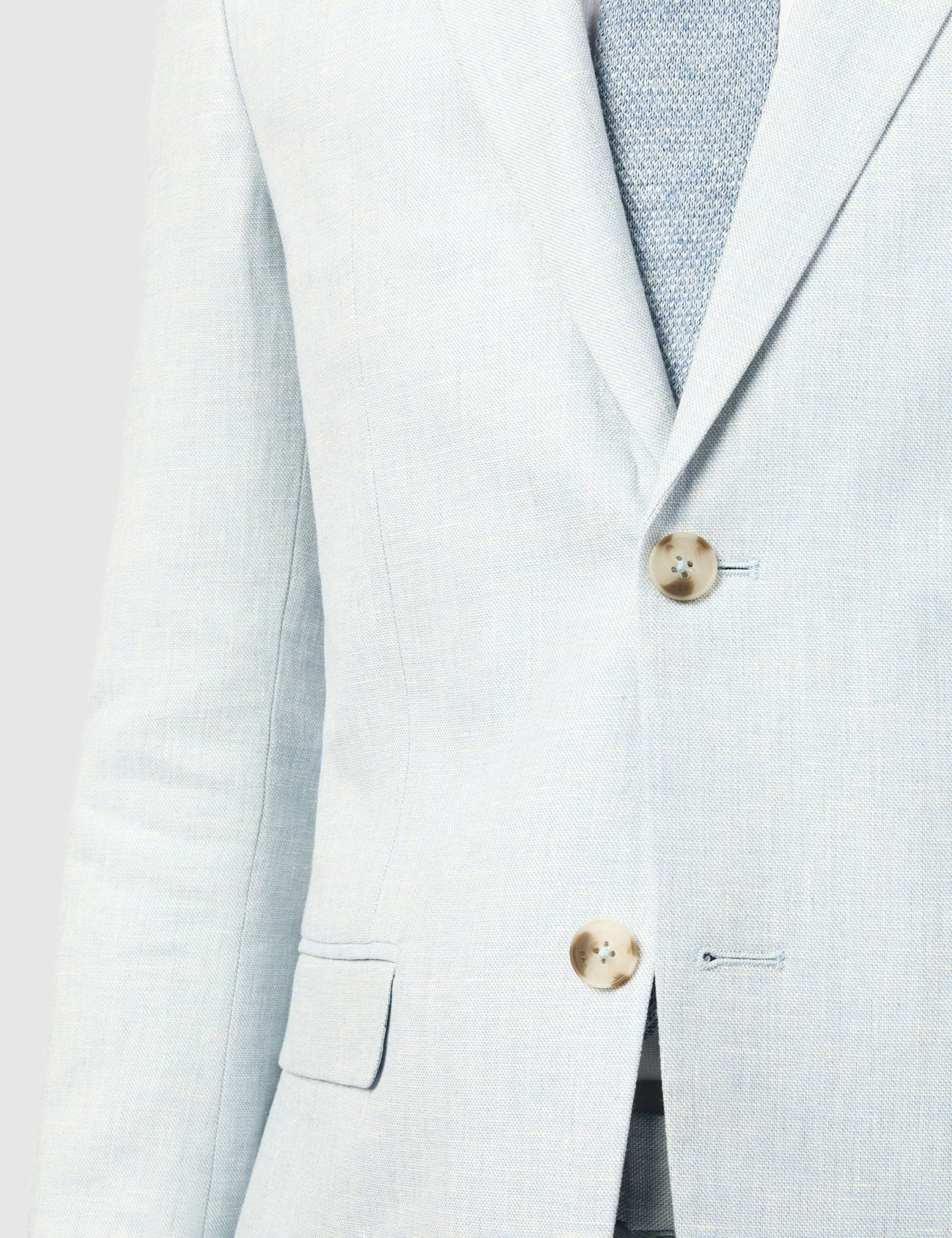 Slim Fit Linen Rich Single Breasted Suit Jacket 5 of 5