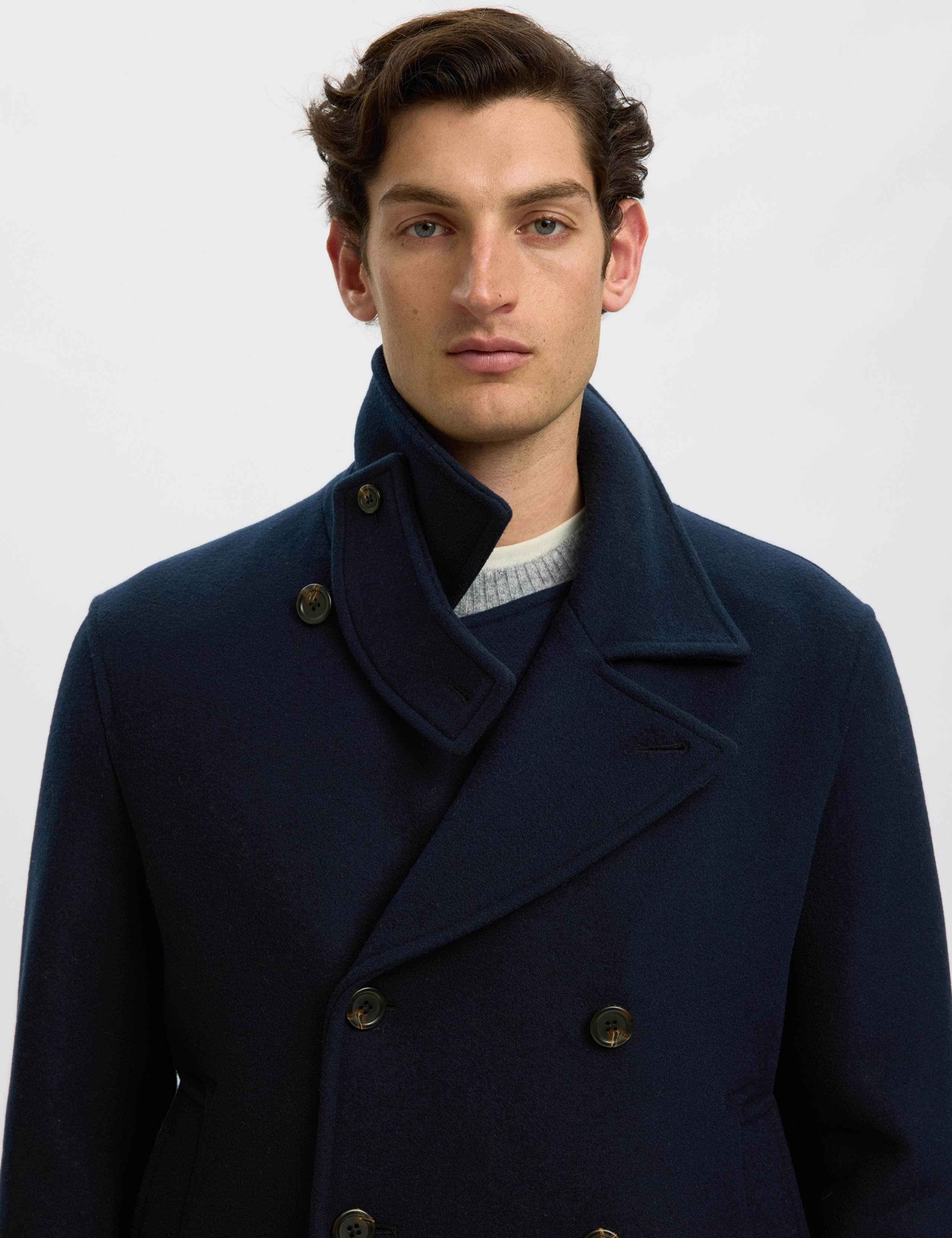 Wool Blend Double Breasted Pea Coat 6 of 6
