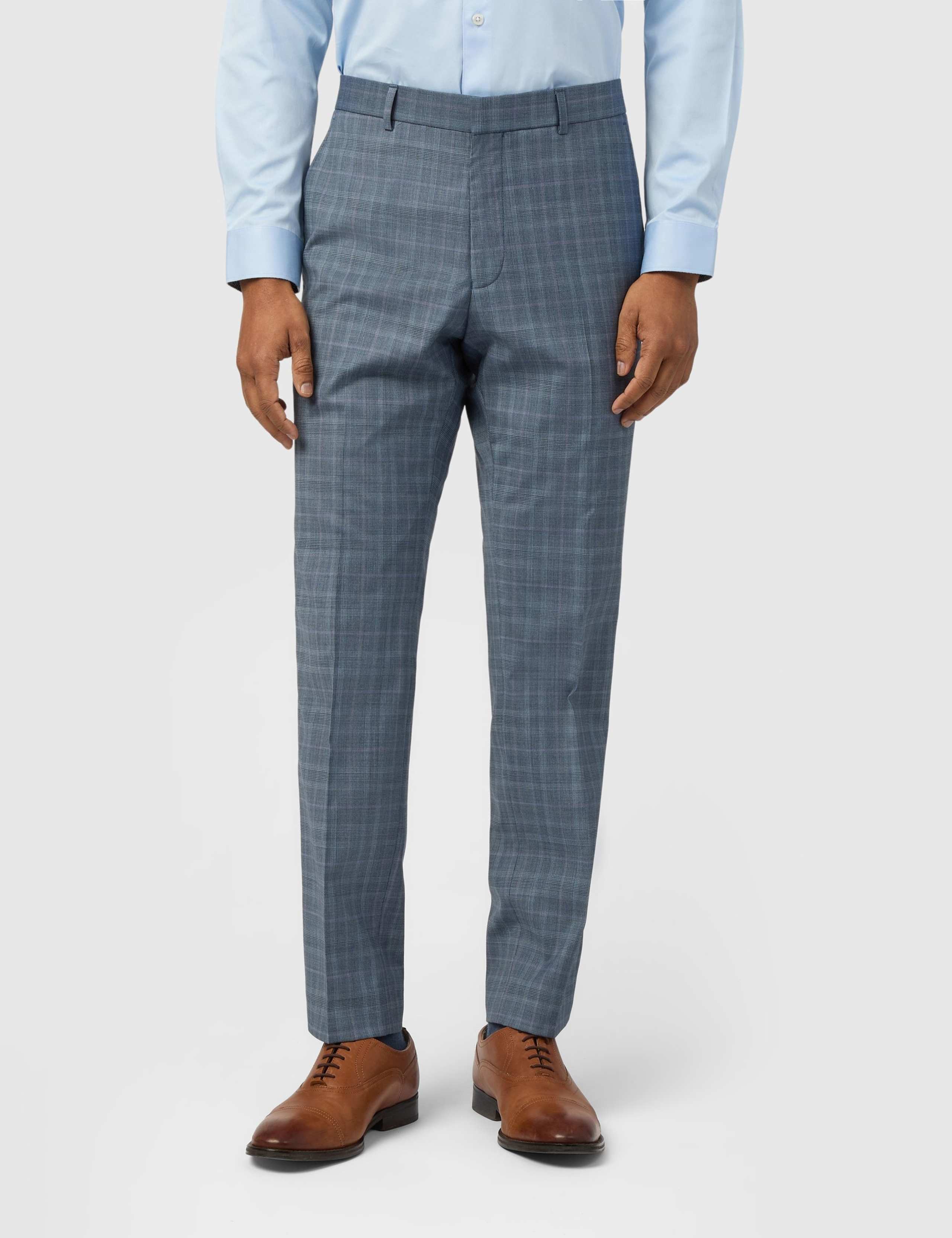 Slim Fit Wool Rich Check Durable Suit Trousers 1 of 3