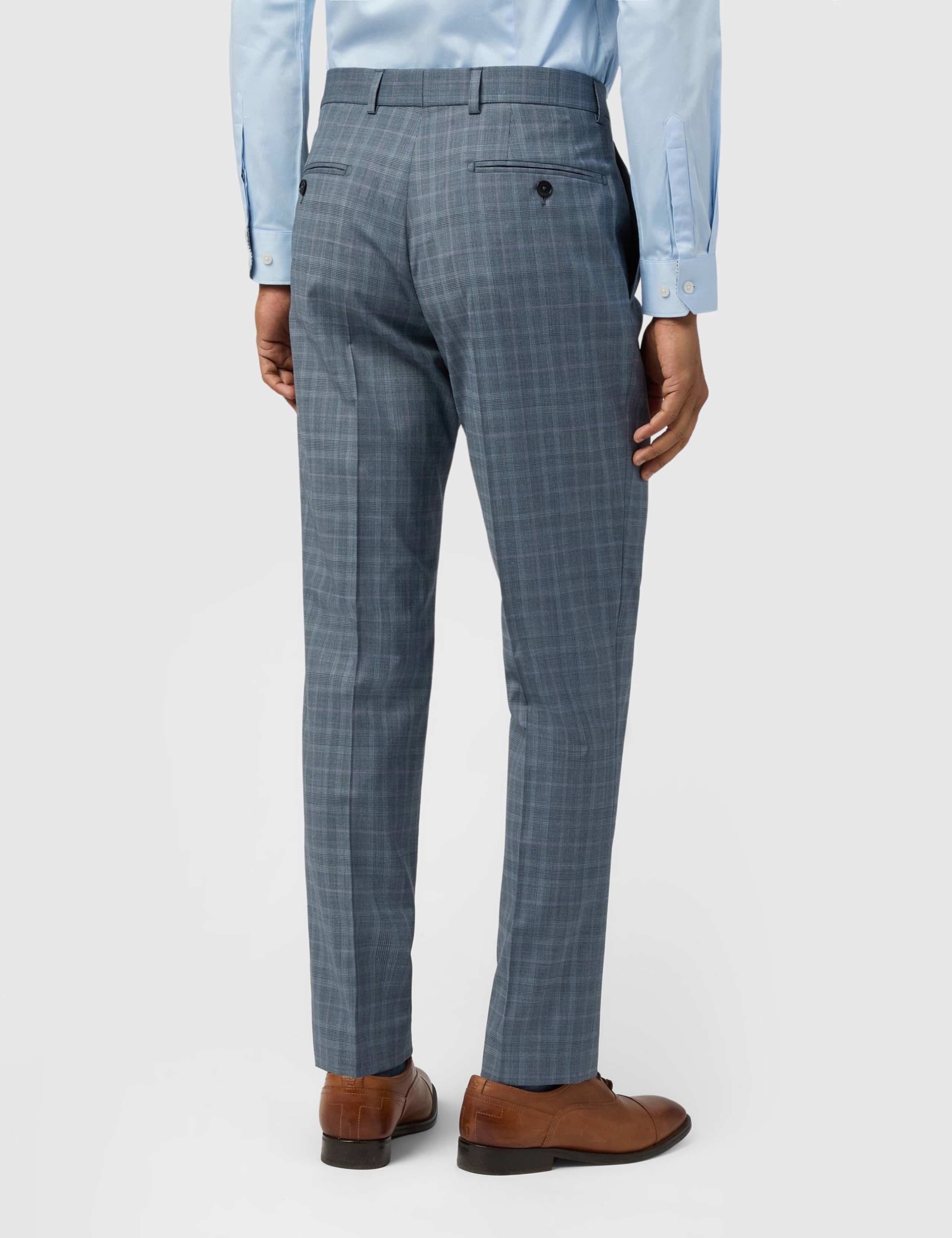 Slim Fit Wool Rich Check Durable Suit Trousers 2 of 3