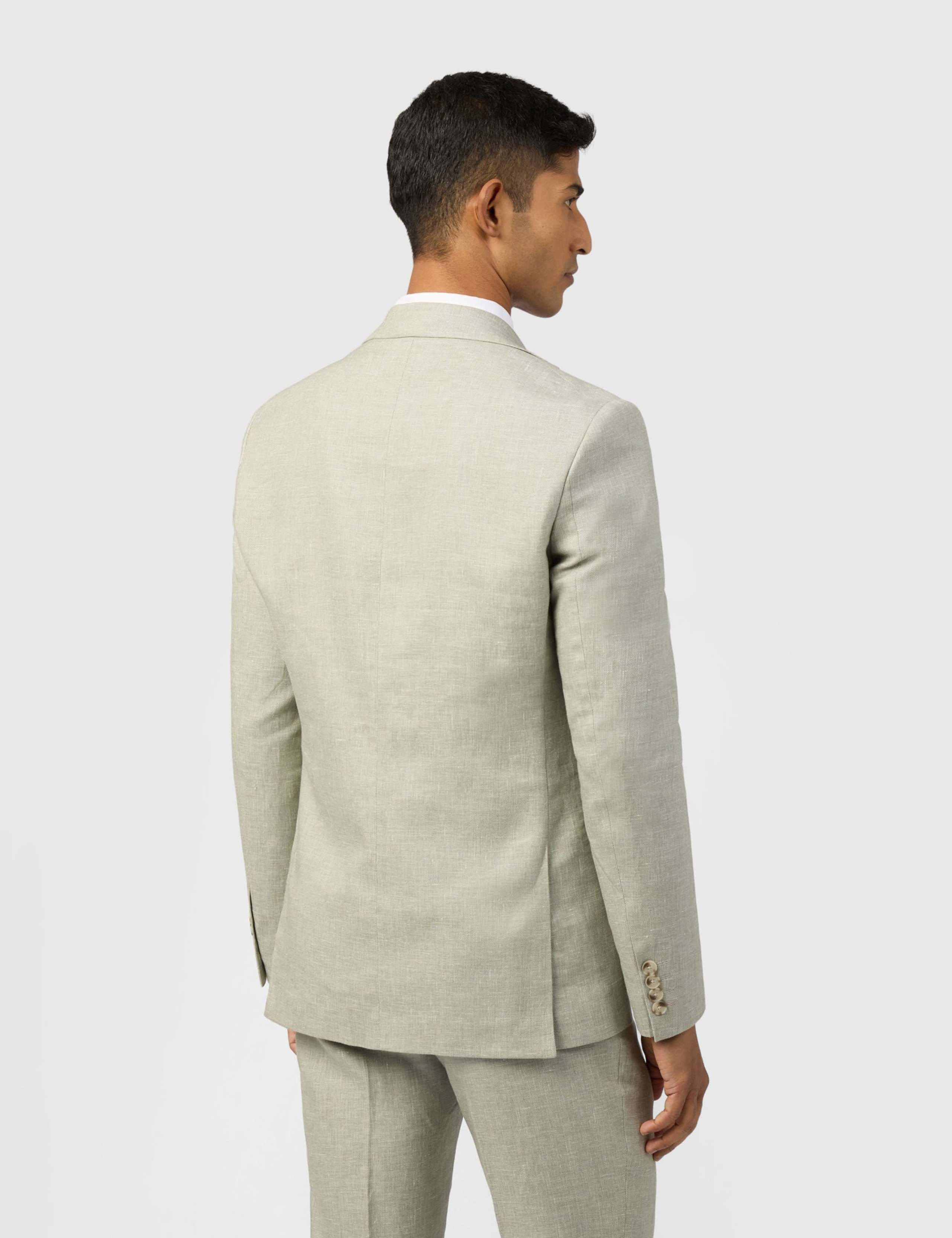 Slim Fit Linen Rich Single Breasted Suit Jacket 3 of 5