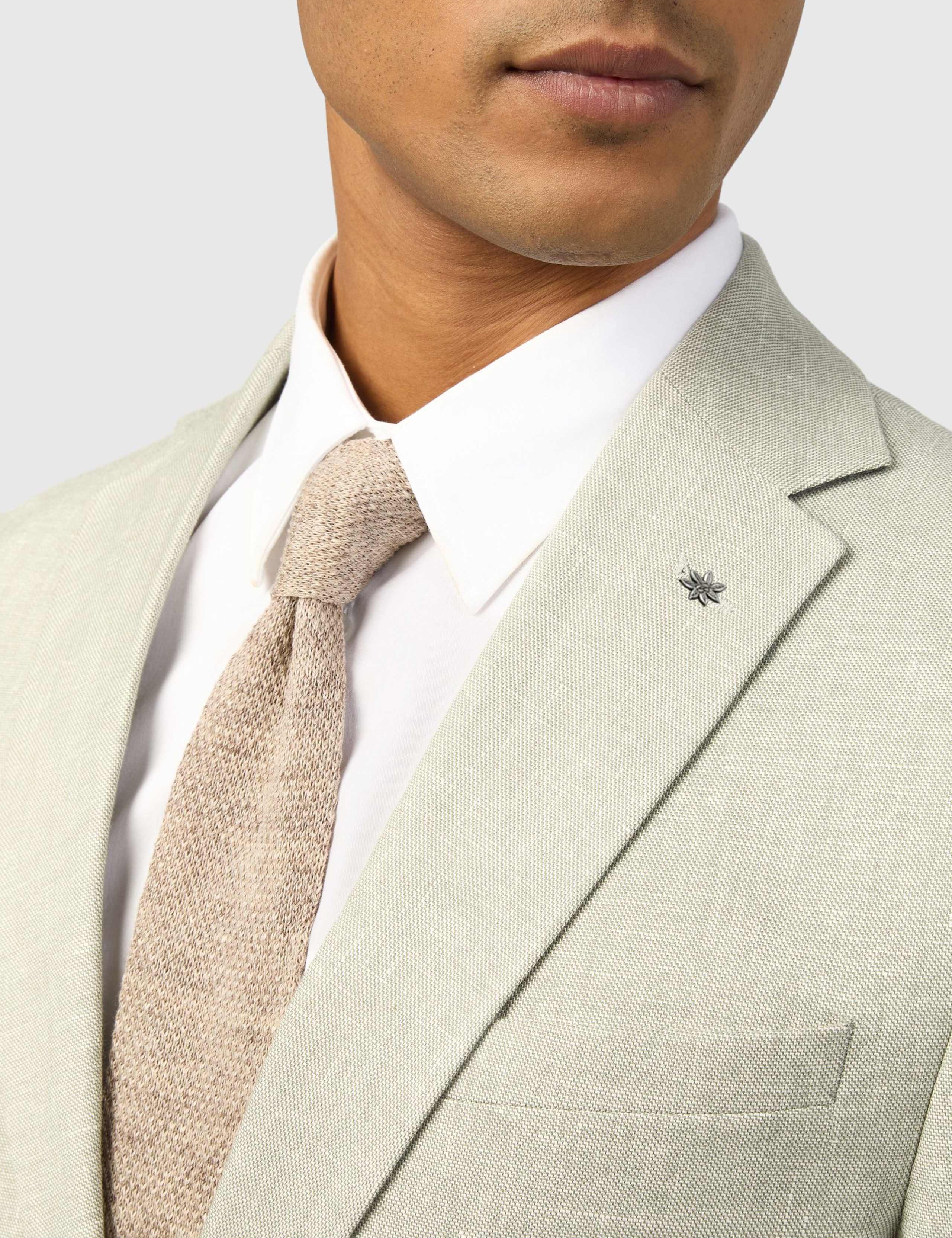 Slim Fit Linen Rich Single Breasted Suit Jacket 5 of 5