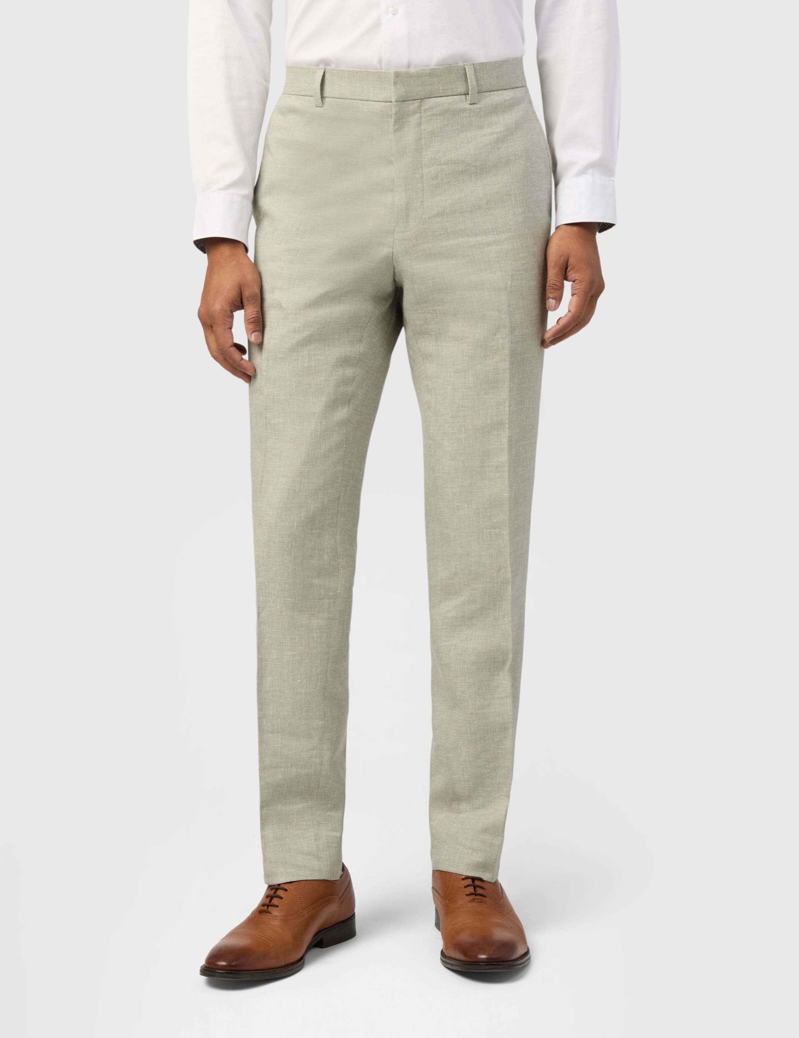 Slim Fit Linen Rich Suit Trousers 1 of 3