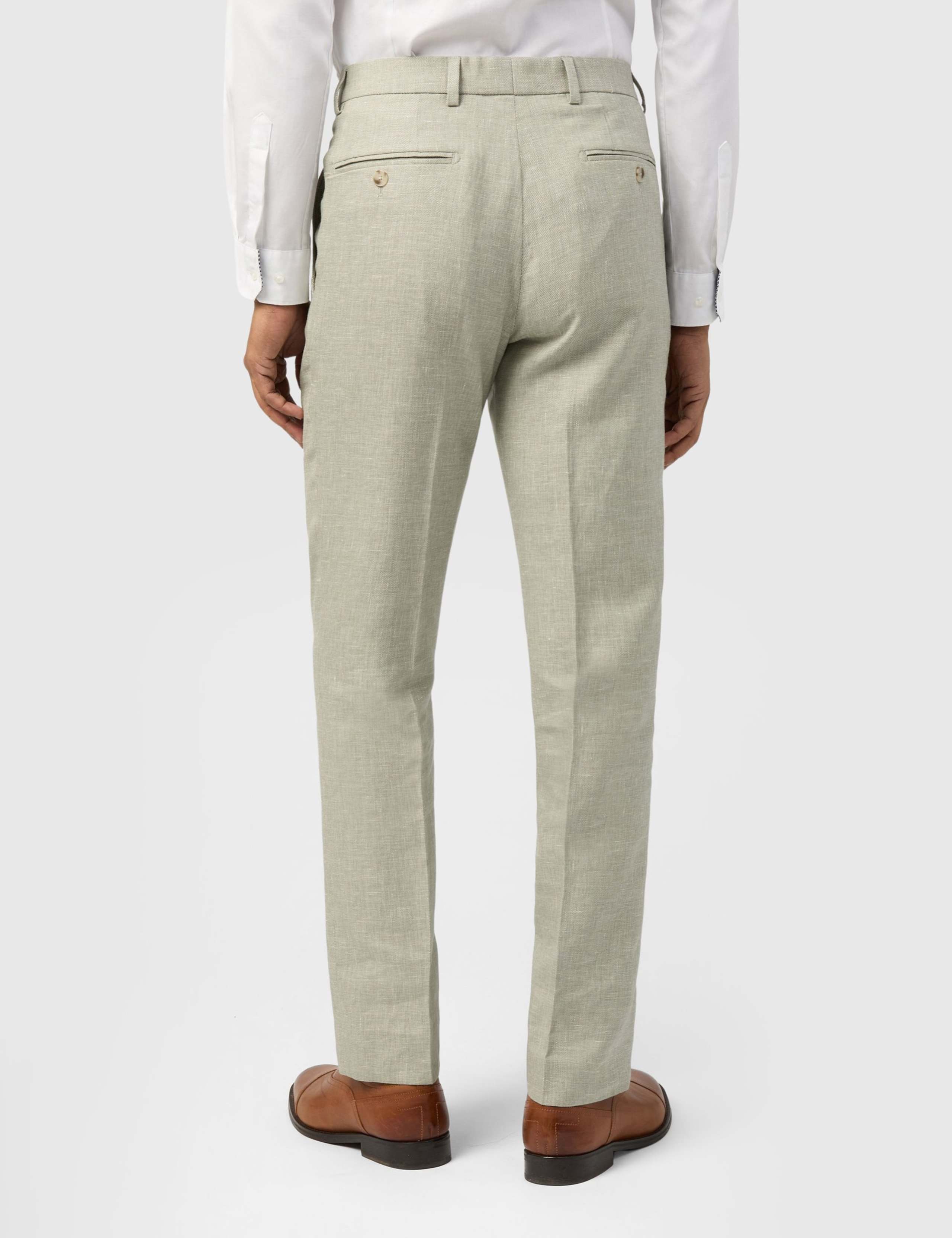 Slim Fit Linen Rich Suit Trousers 2 of 3