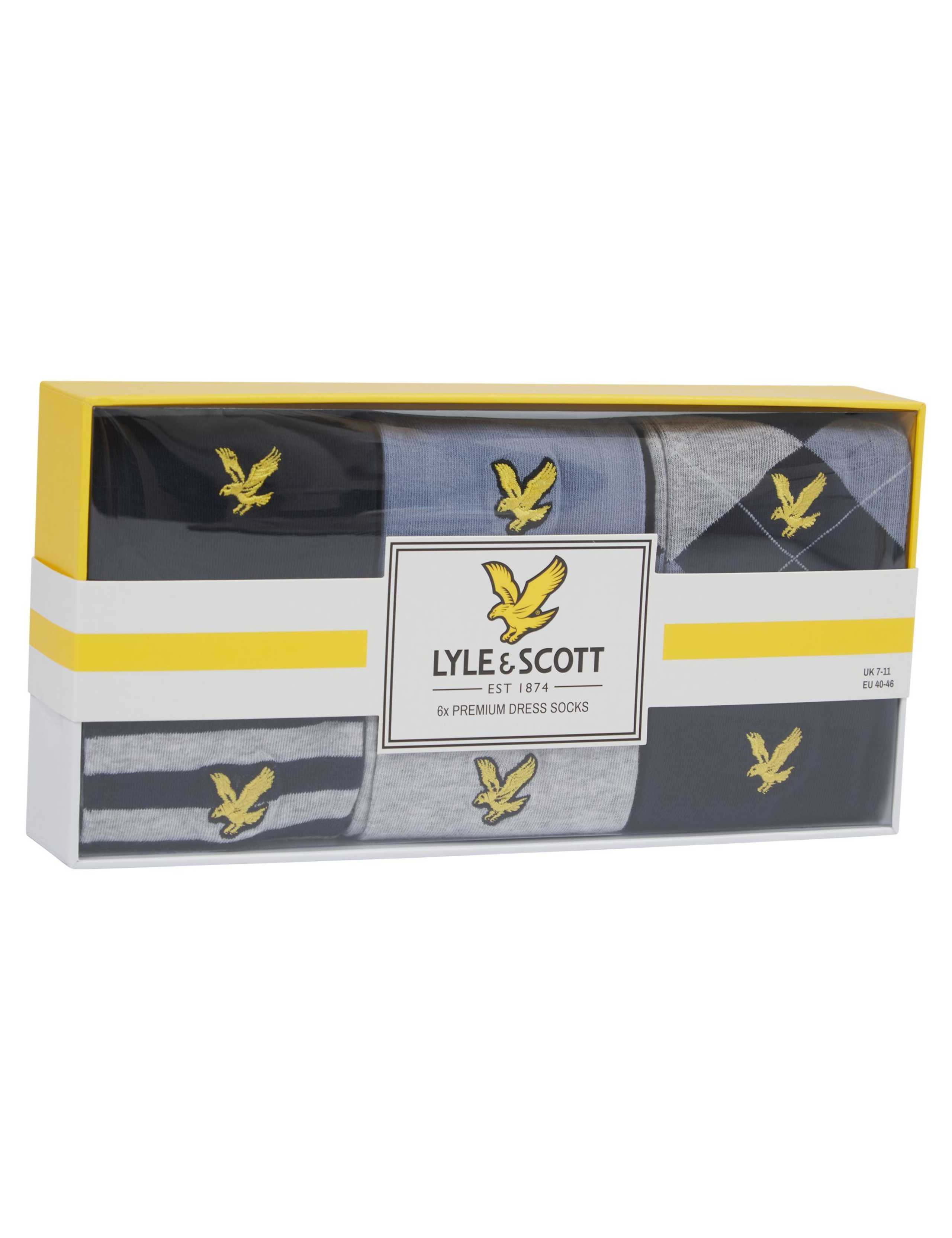 6 Pack Patterned Cotton Rich Socks Gift Box 2 of 8