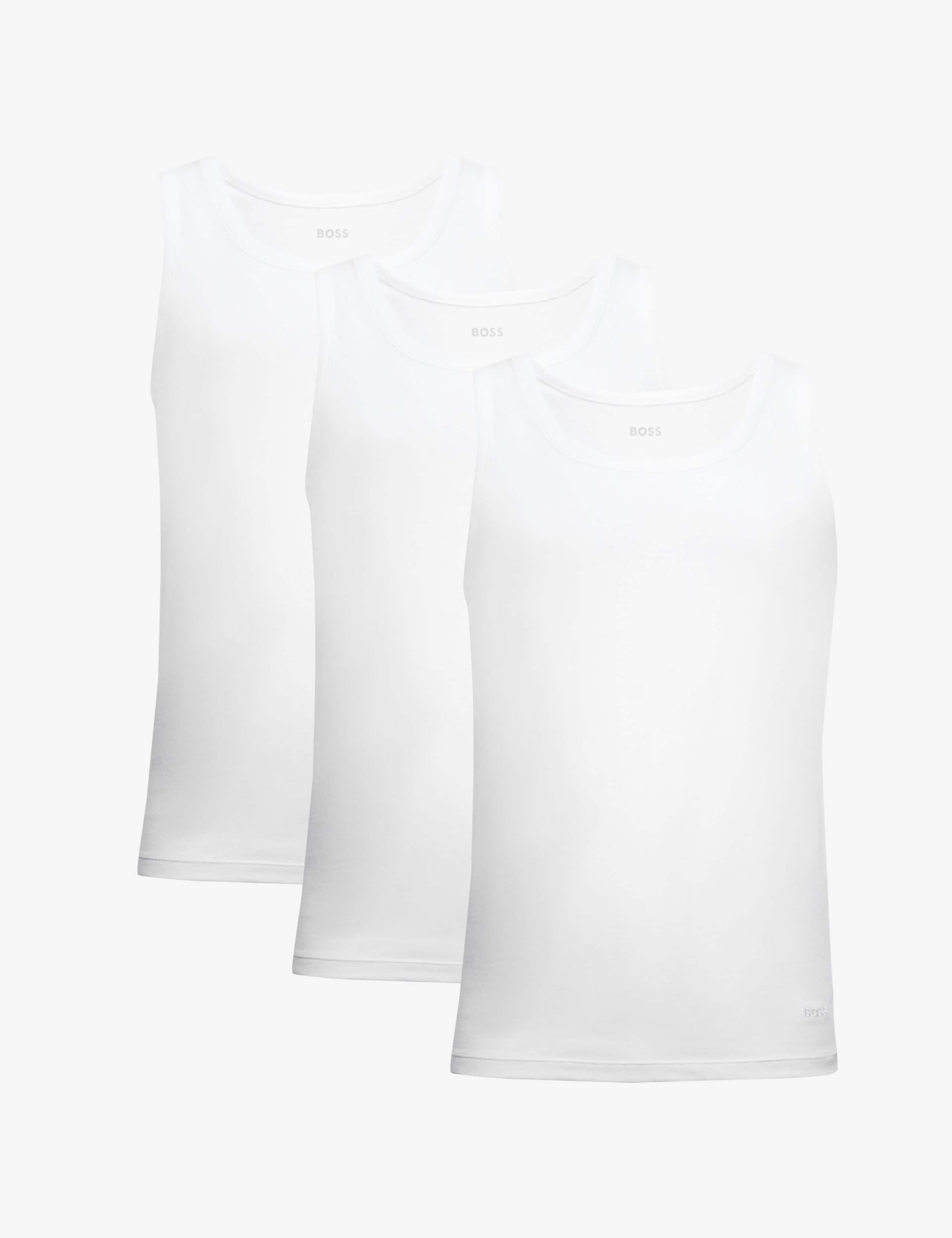 3 Pack Pure Cotton Vest Tops 1 of 6