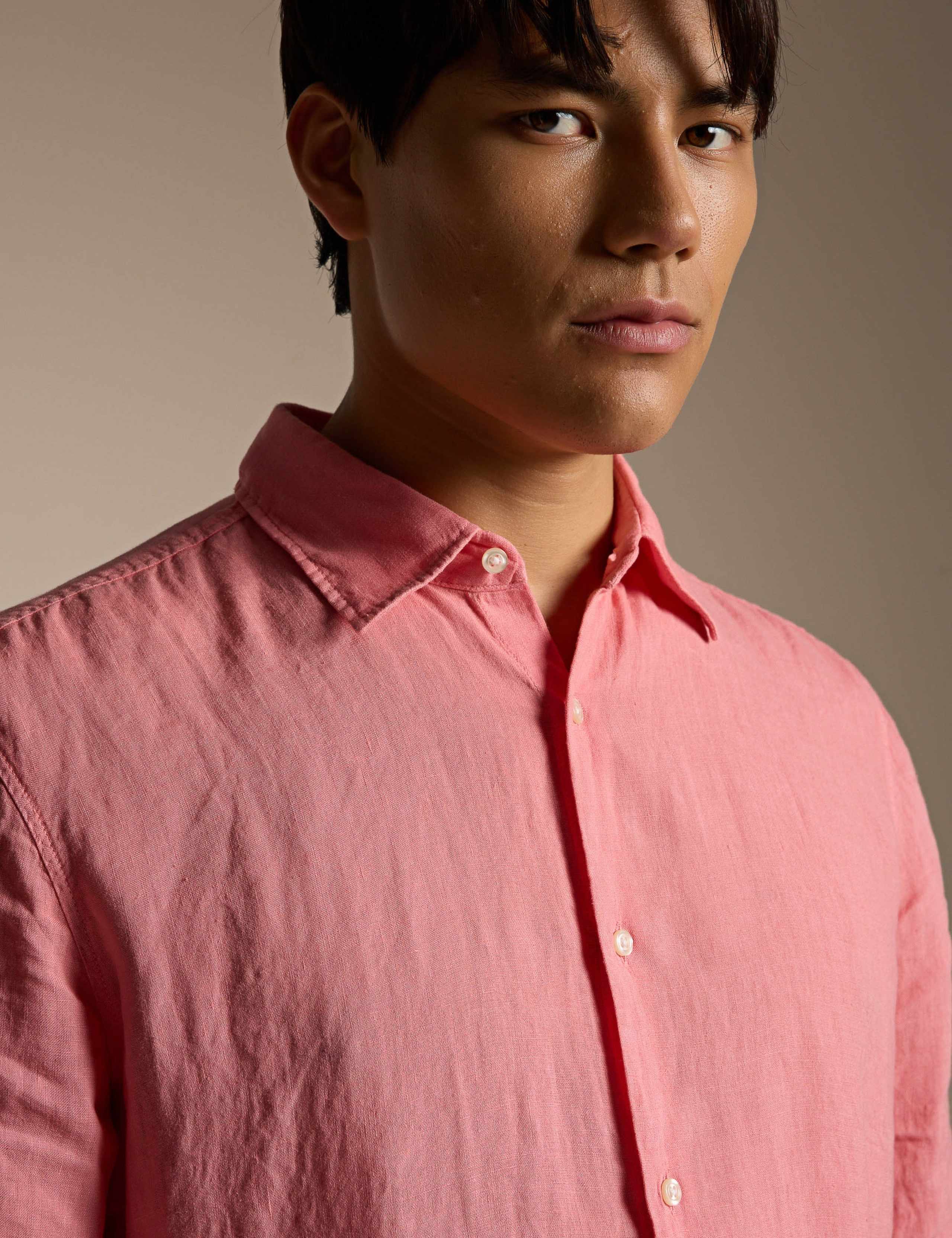 Rash_2_M Regular Fit Linen Short Sleeve Shirt 4 of 4
