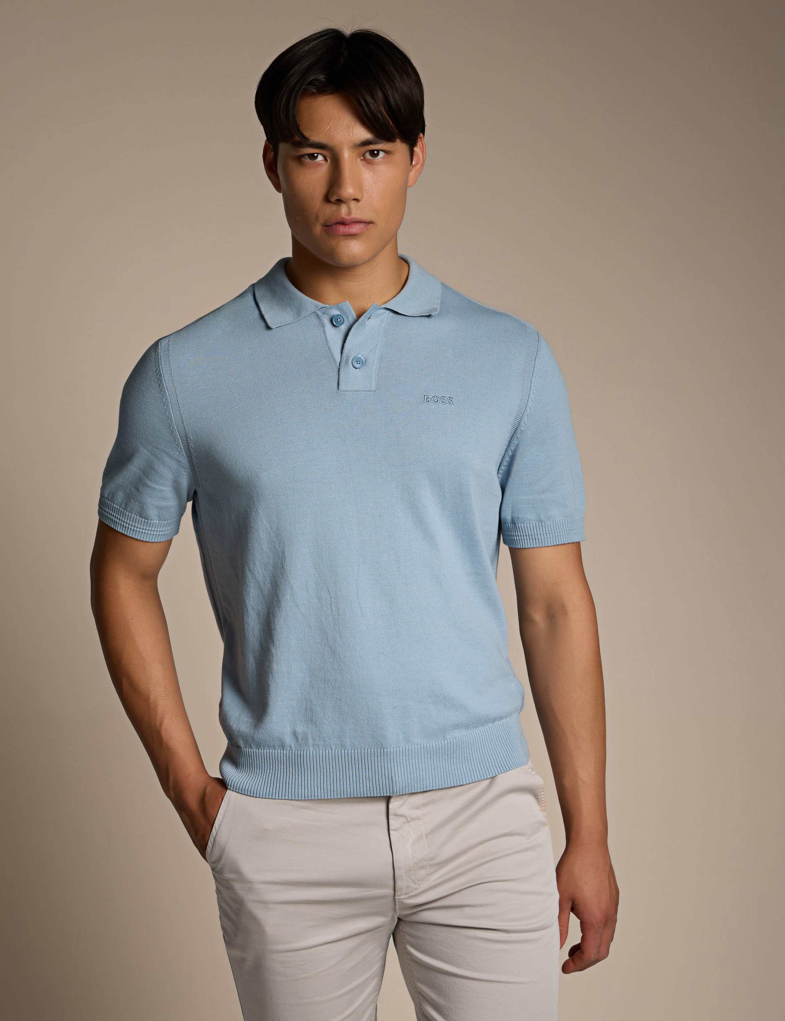 Asac_P Cotton Rich Textured Polo Shirt 1 of 4