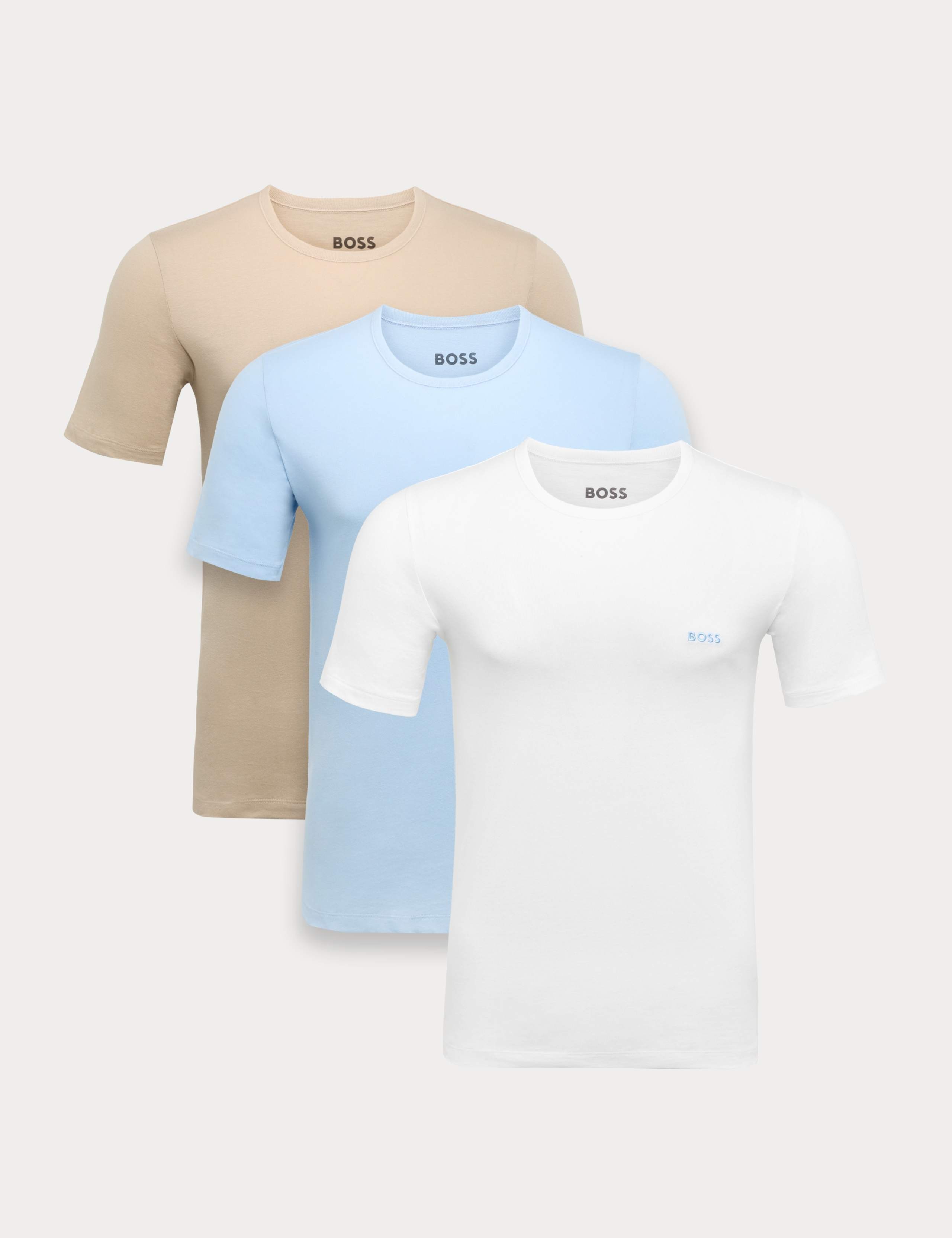 3 Pack Pure Cotton Logo Embroidery T-Shirts 1 of 3