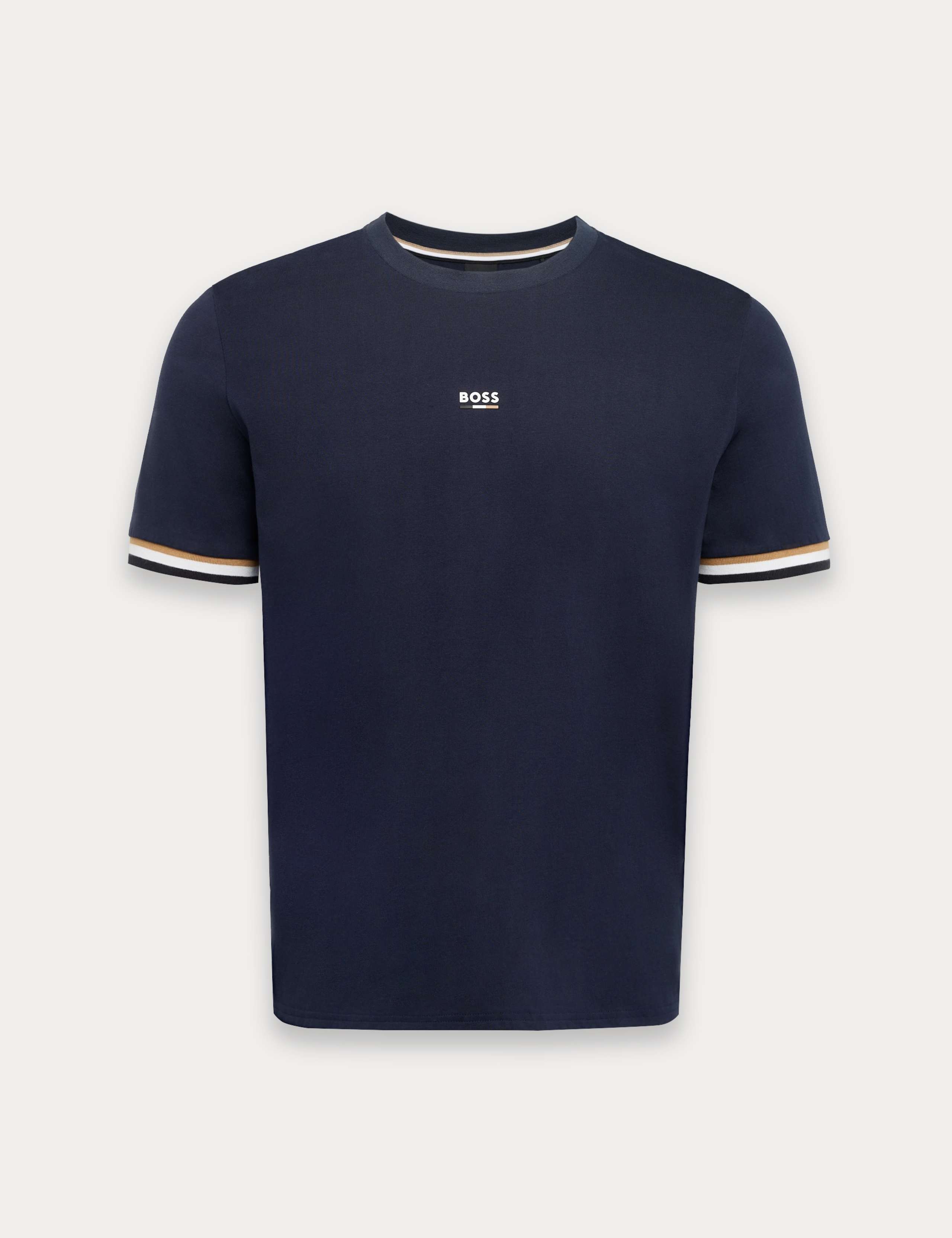 Pure Cotton Signature Stripe Detail T-Shirt 1 of 3