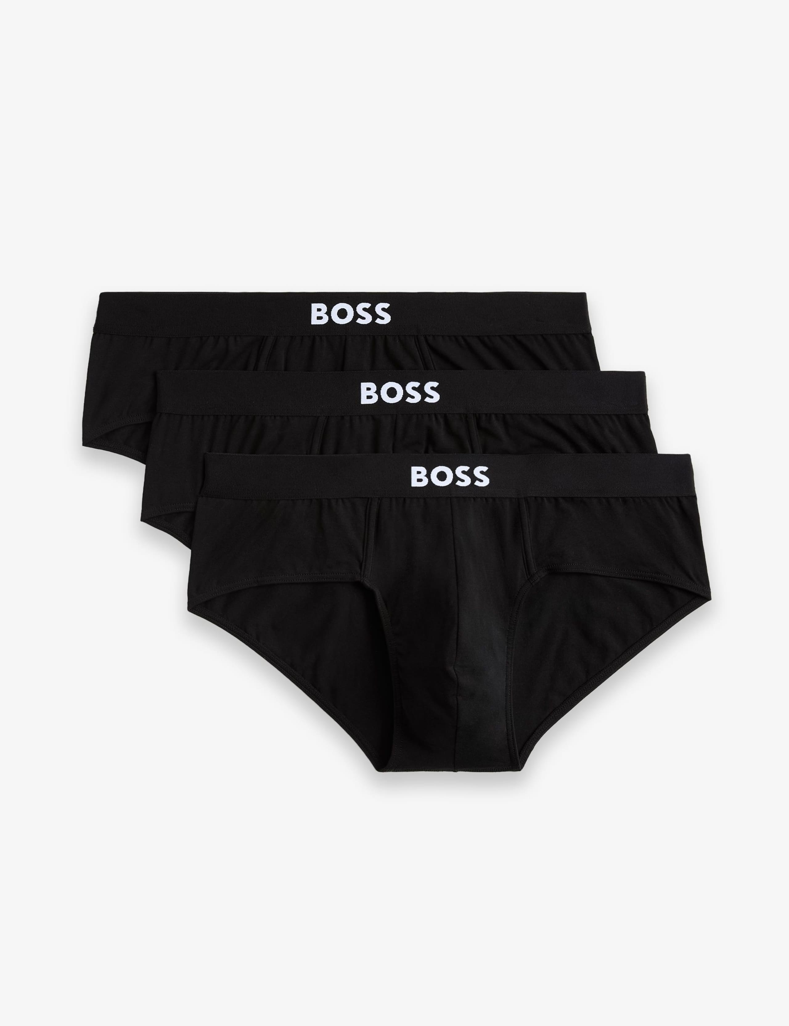 3 Pack Cotton Rich Logo Waistband Briefs 1 of 2