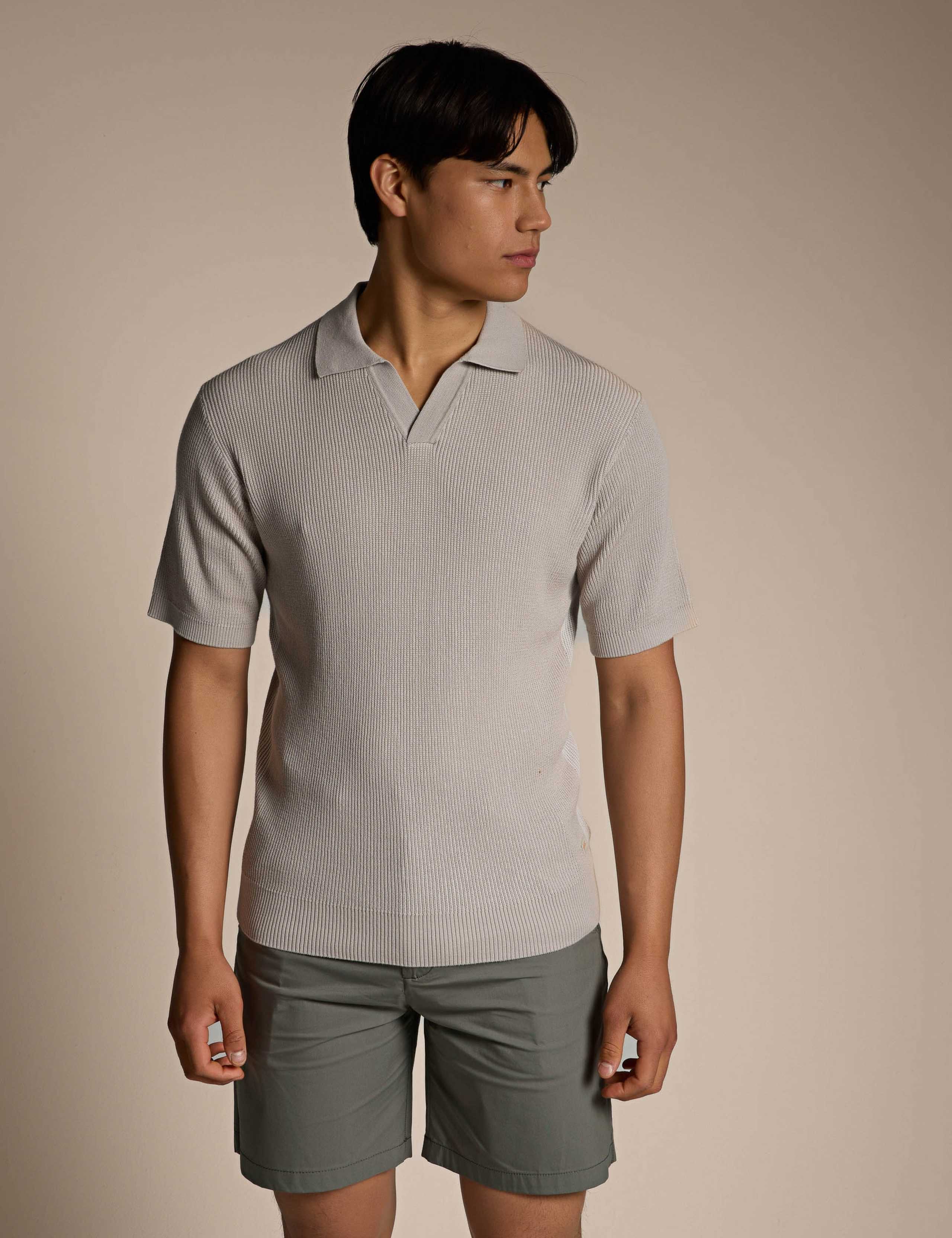 Aravolo Pure Cotton Textured Polo Shirt 1 of 4