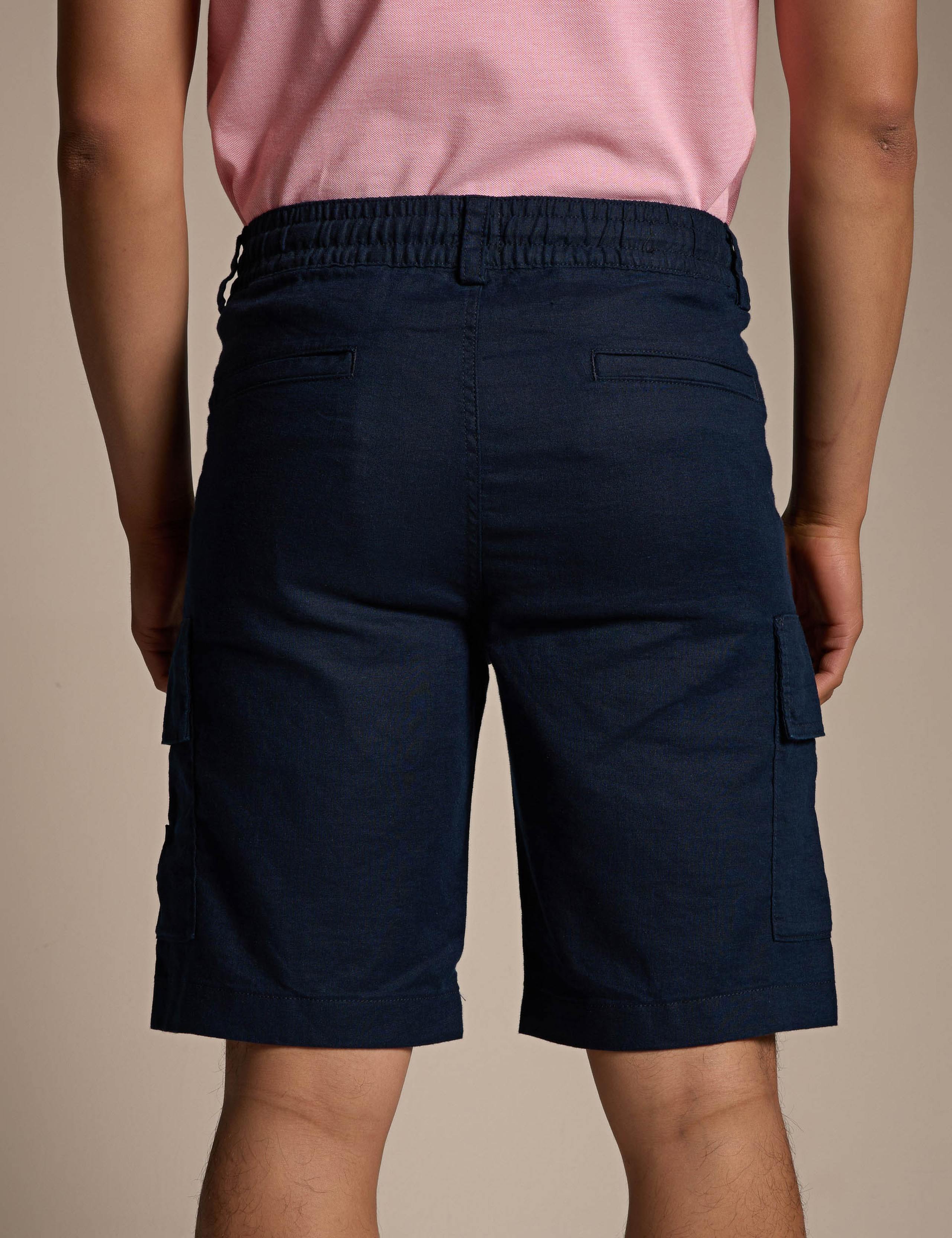 Sisla_Cargo_S1 Regular Fit Linen Rich Shorts 3 of 4