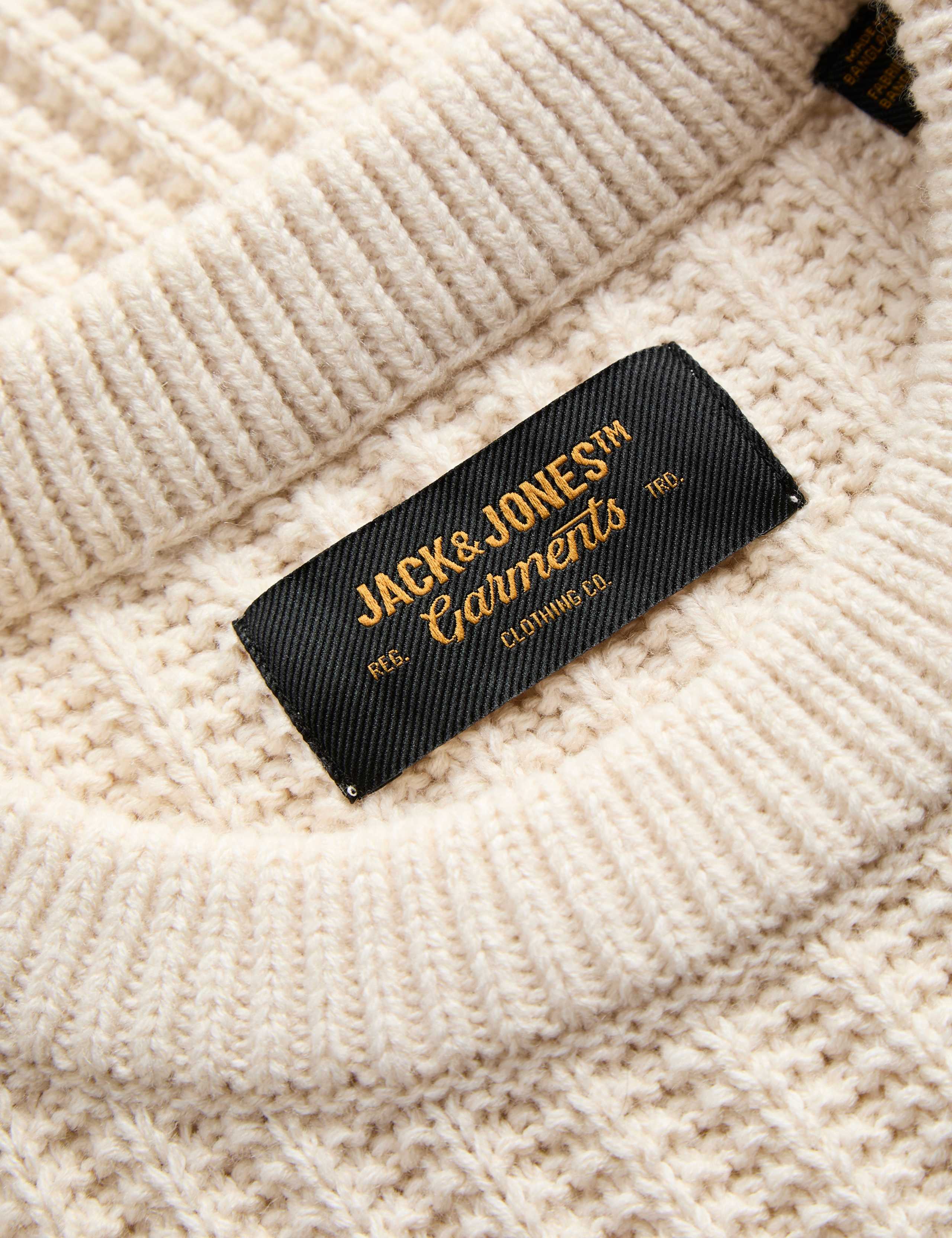 Cotton Blend Cable Crew Neck Fisherman Jumper 7 of 8