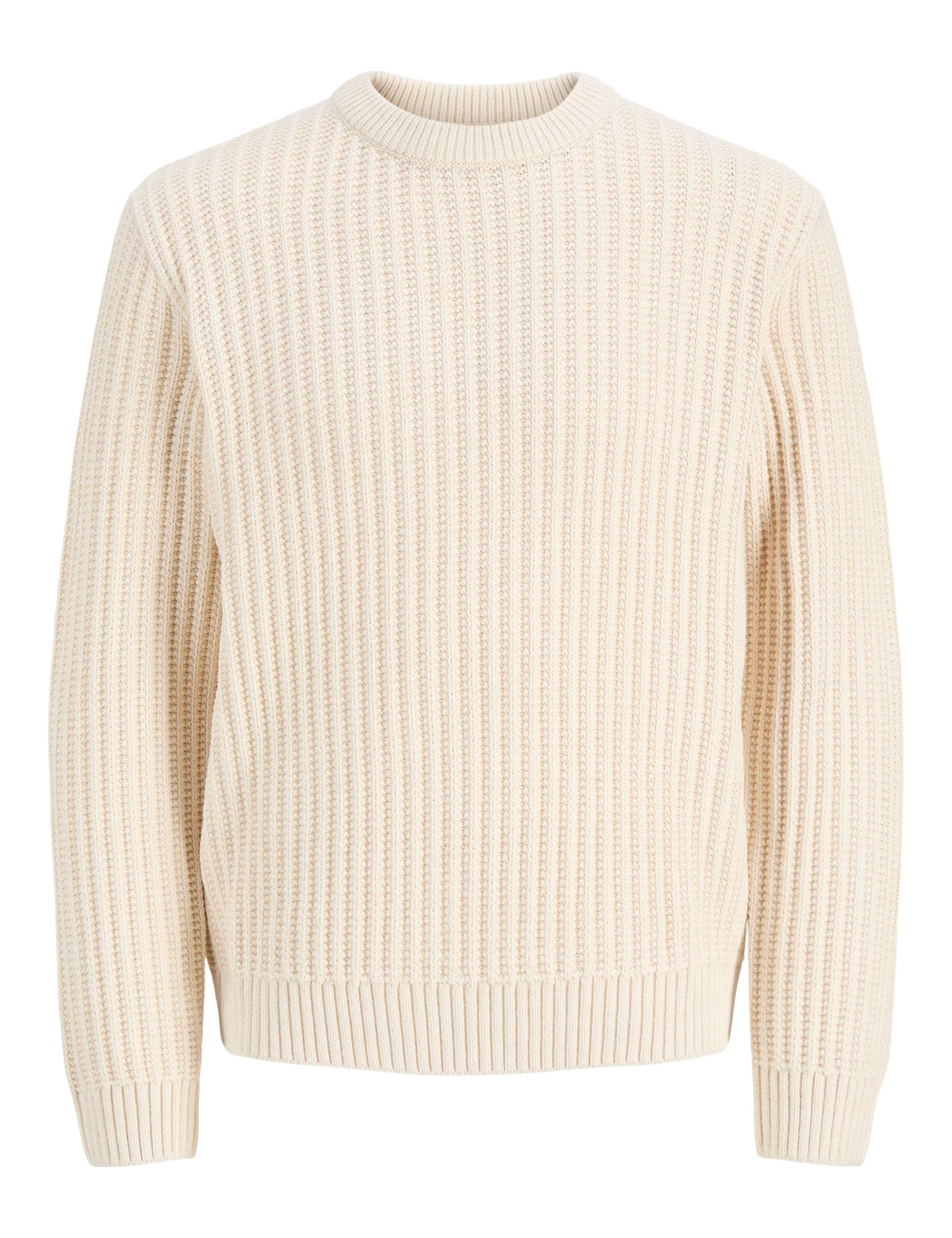 Cotton Blend Cable Crew Neck Fisherman Jumper 8 of 8