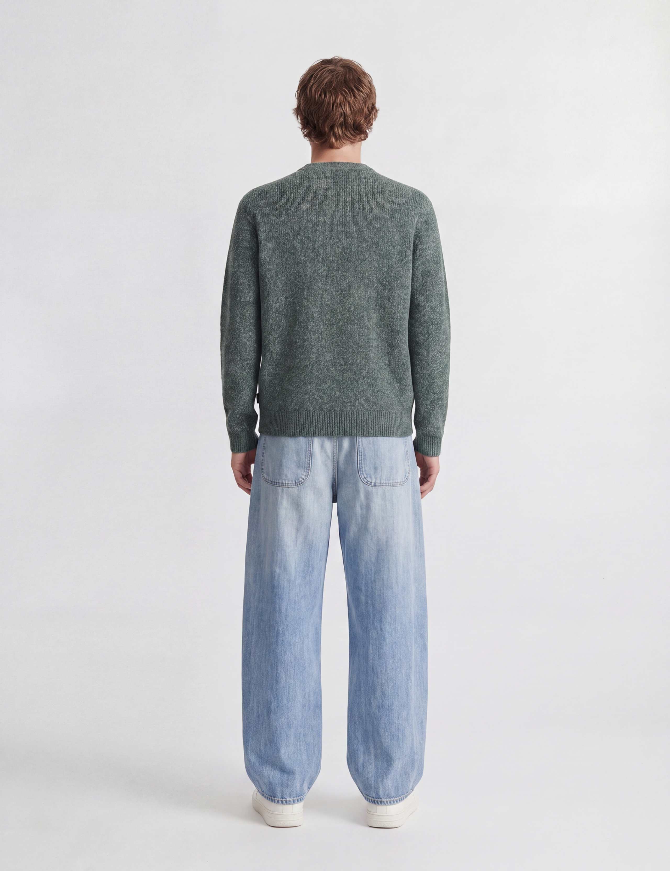 Crew Neck Textured Jumper with Wool 4 of 6