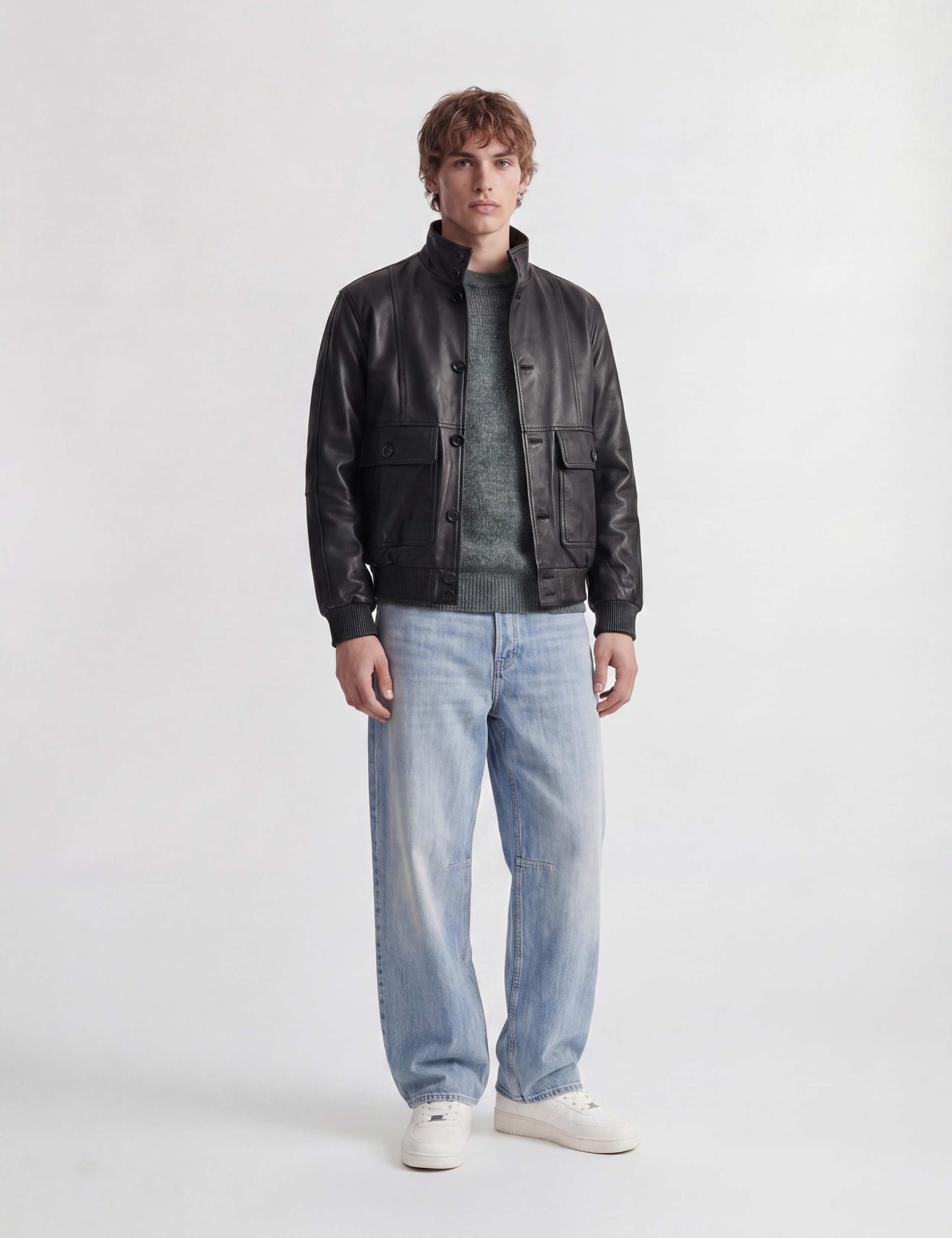 Crew Neck Textured Jumper with Wool 6 of 6