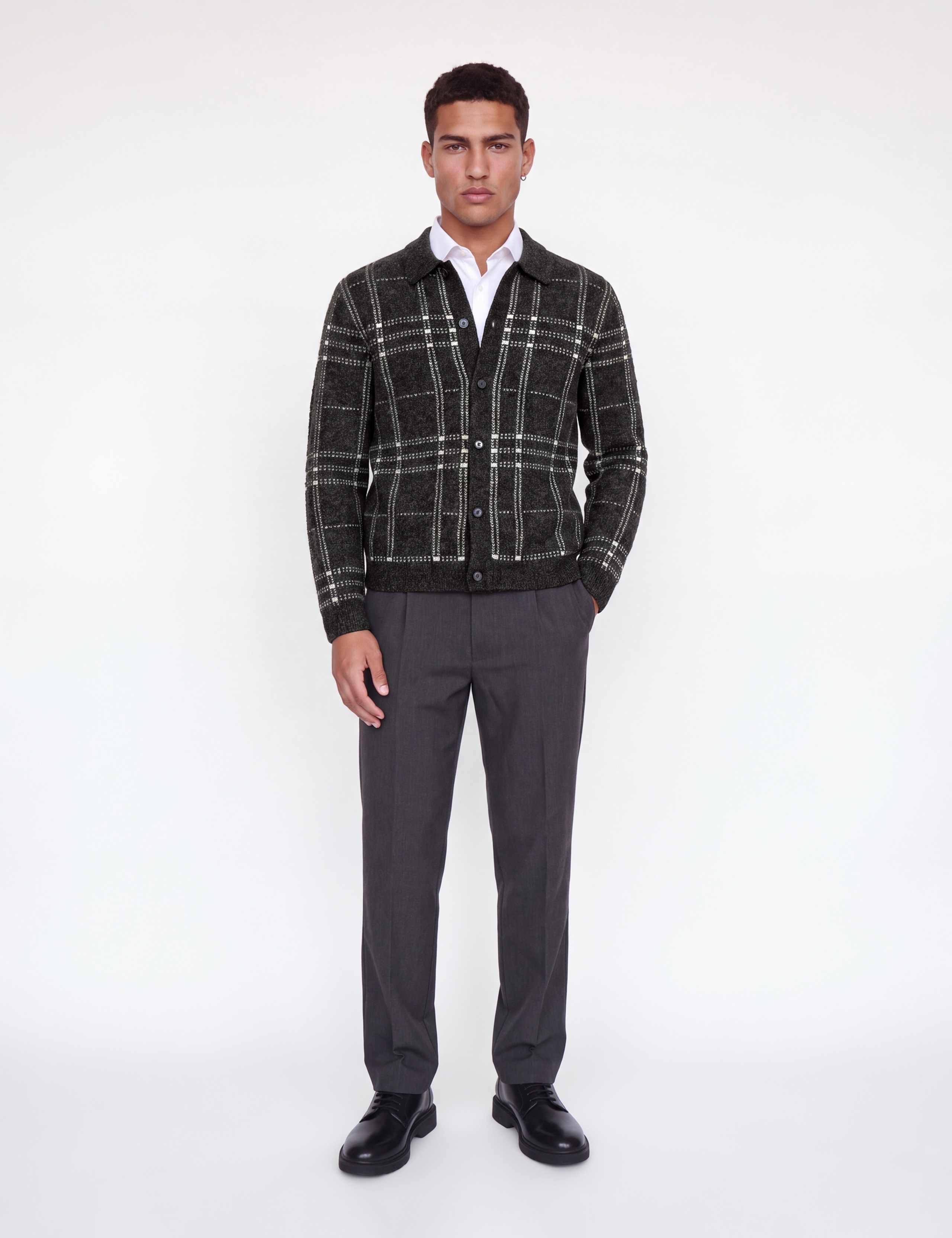 Checked Cardigan with Wool 2 of 6
