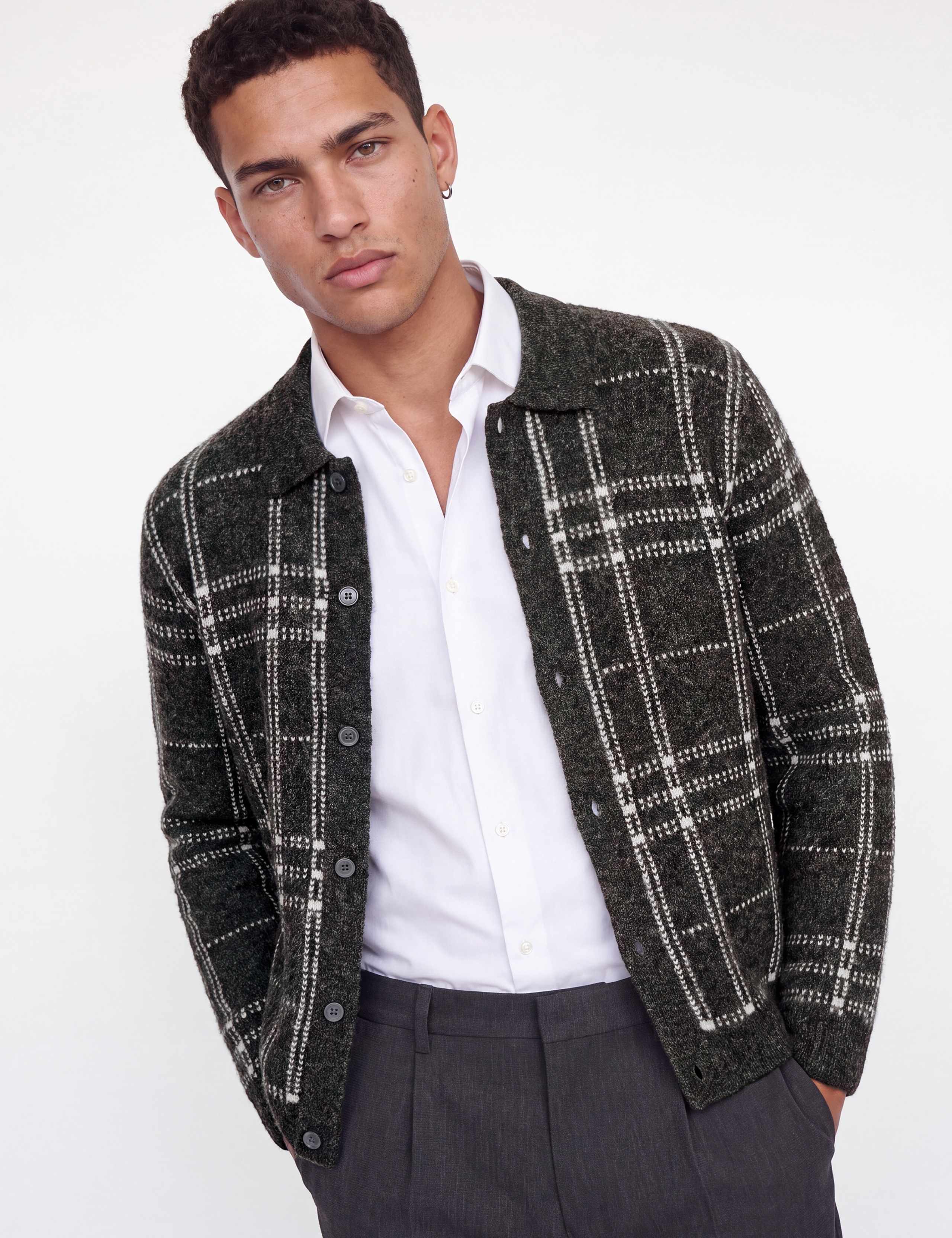 Checked Cardigan with Wool 3 of 6