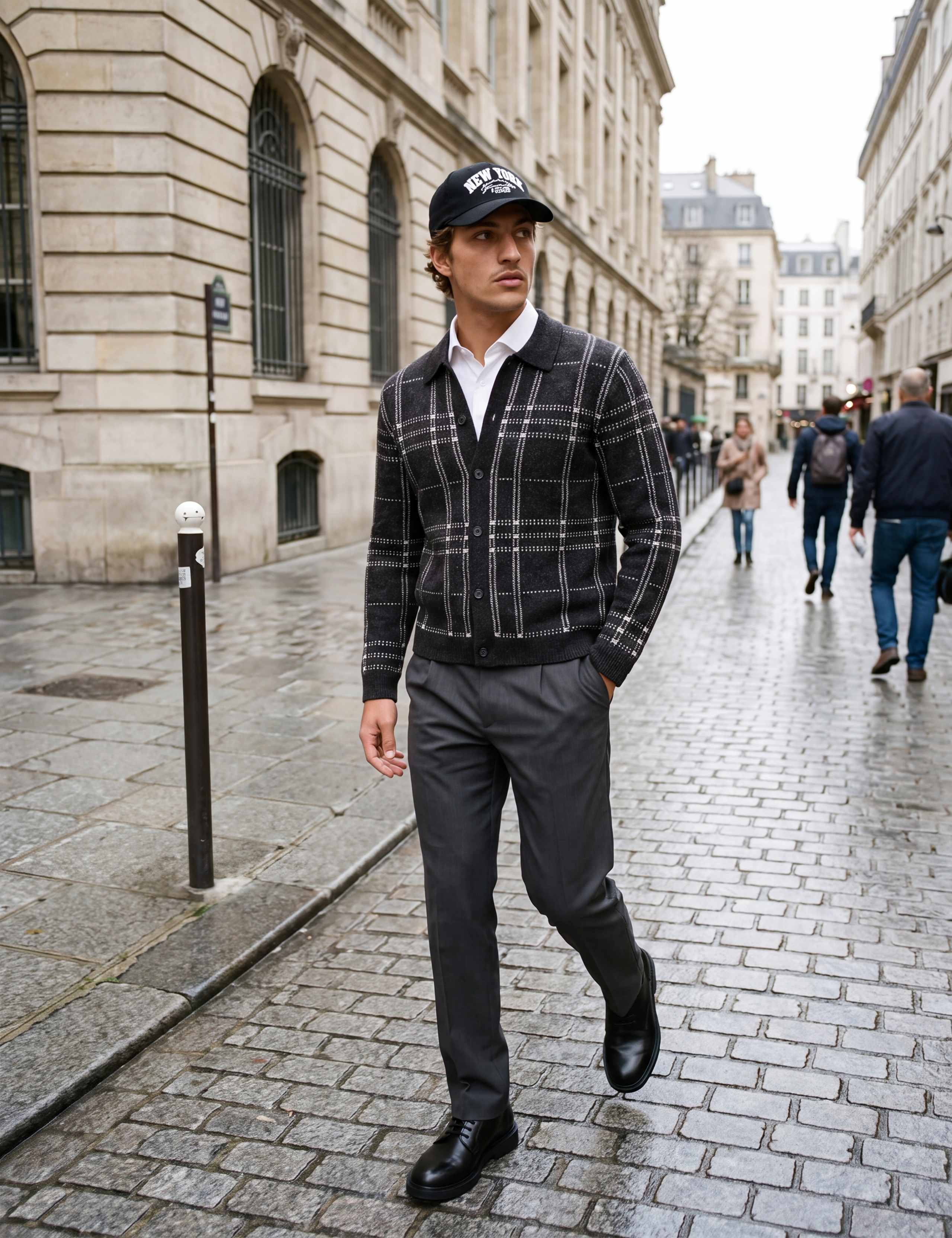 Checked Cardigan with Wool 4 of 6