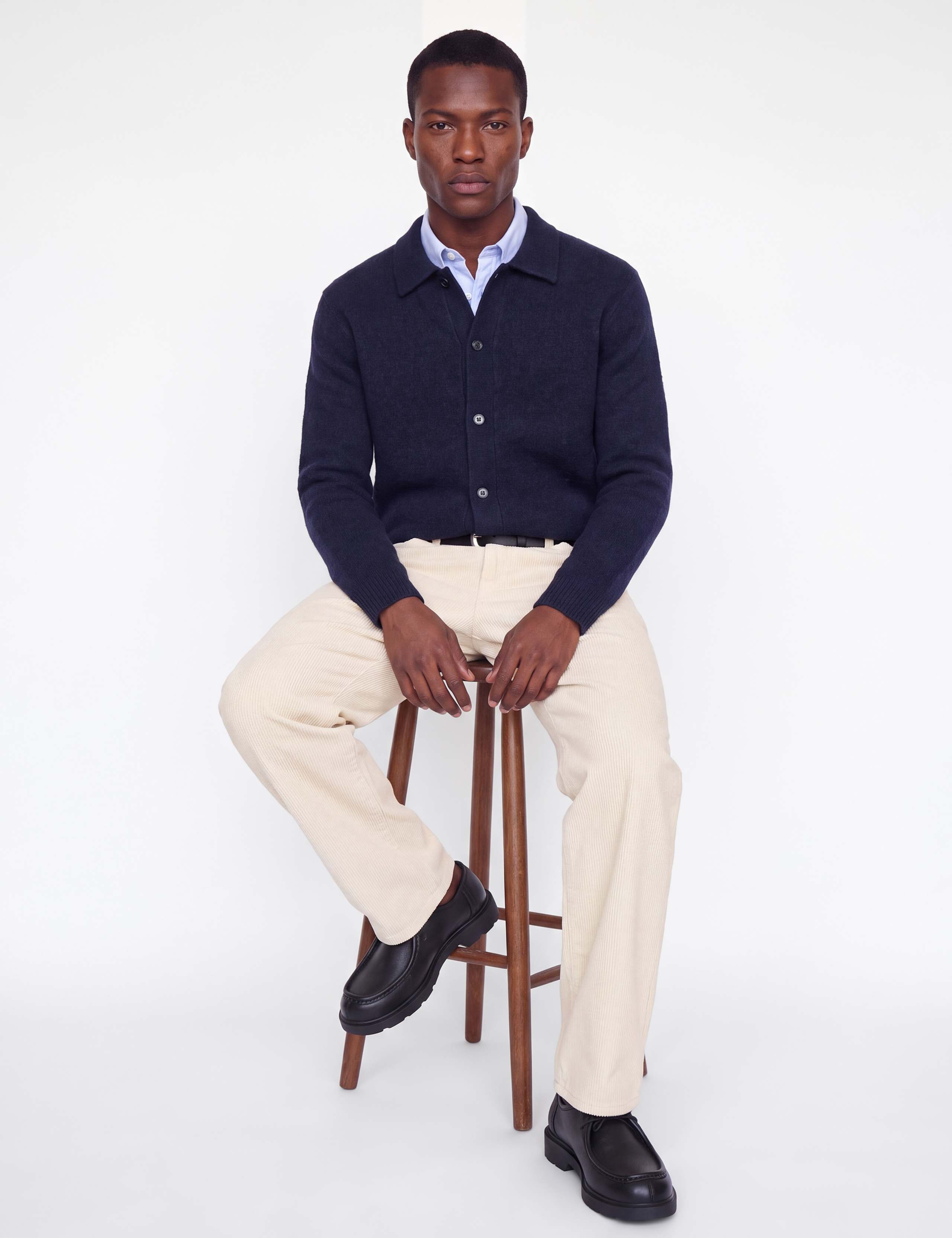 Textured Collared Cardigan with Wool 2 of 7
