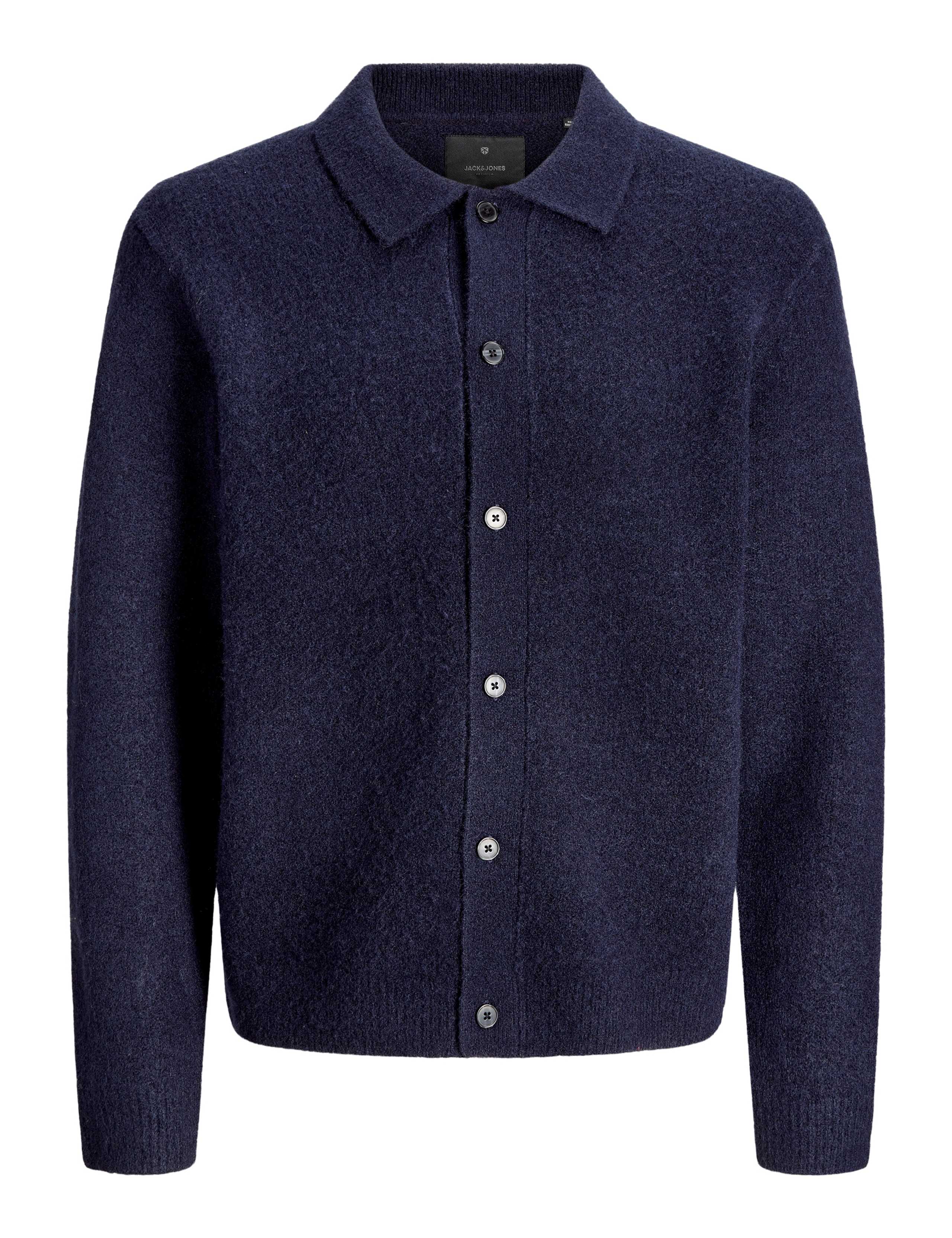 Textured Collared Cardigan with Wool 7 of 7