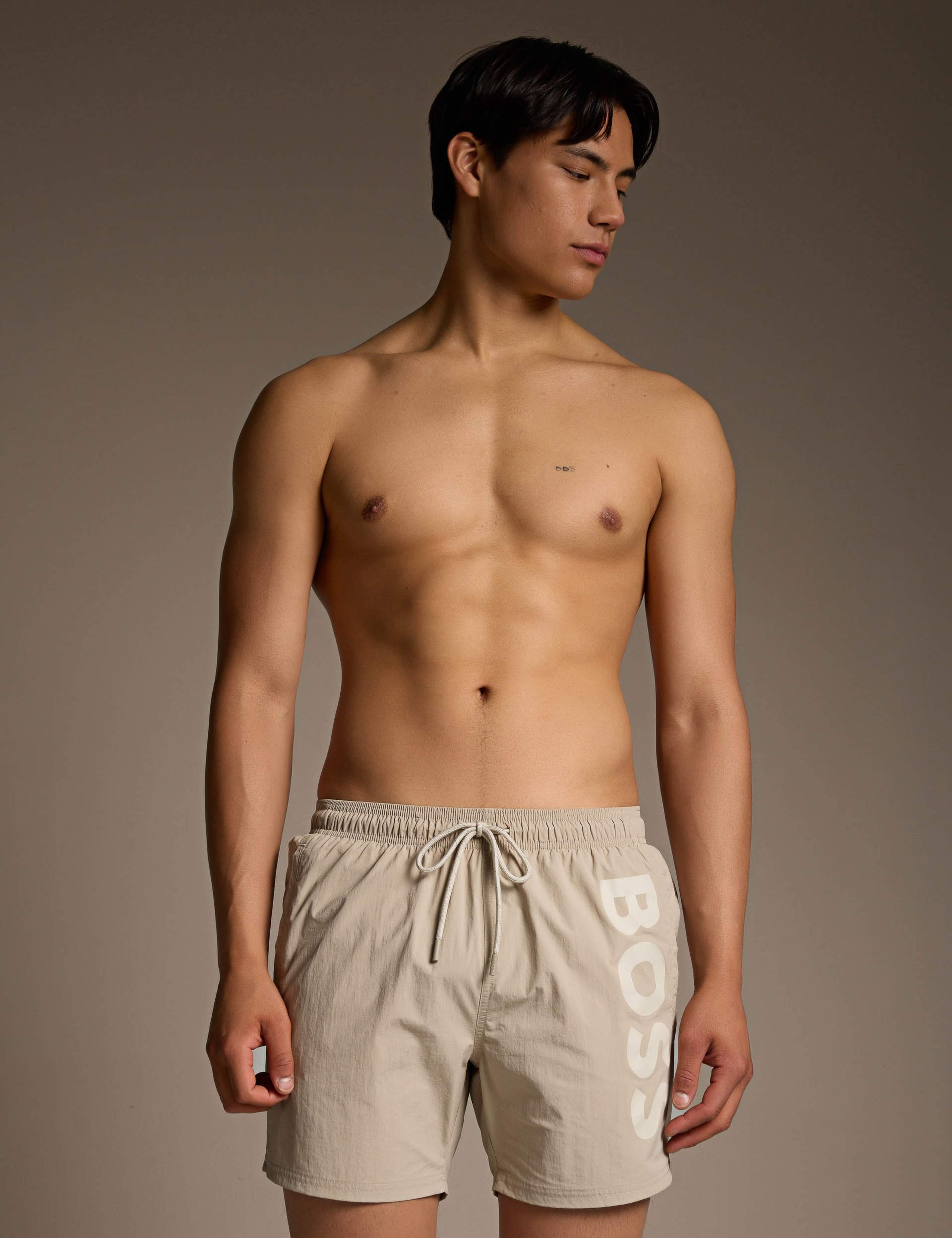 Quick Dry Pocketed Logo Graphic Swim Shorts 1 of 4