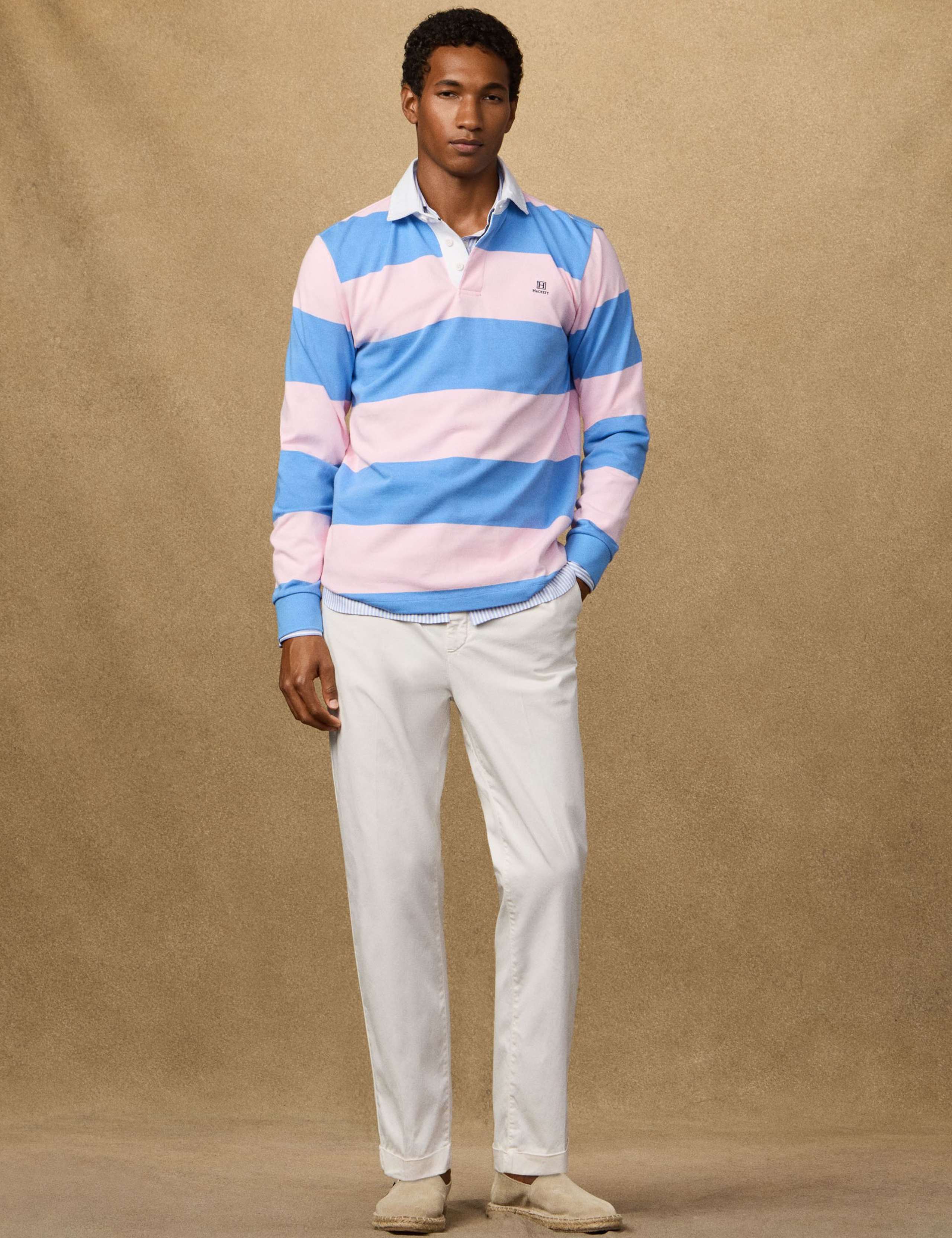 Pure Cotton Striped Long Sleeve Rugby Shirt 1 of 9