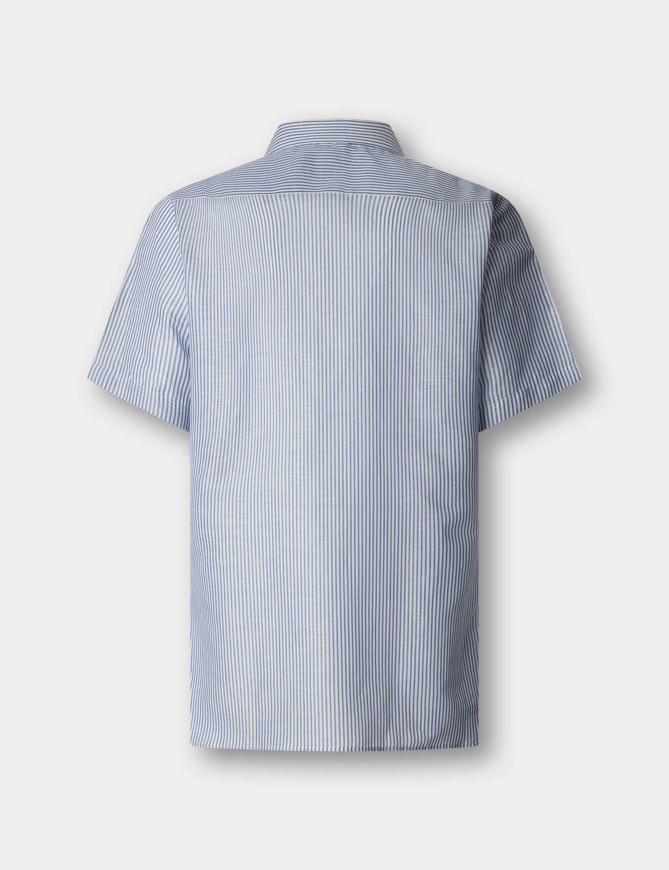 Tailored Linen Rich Bengal Short Sleeve Shirt 2 of 2