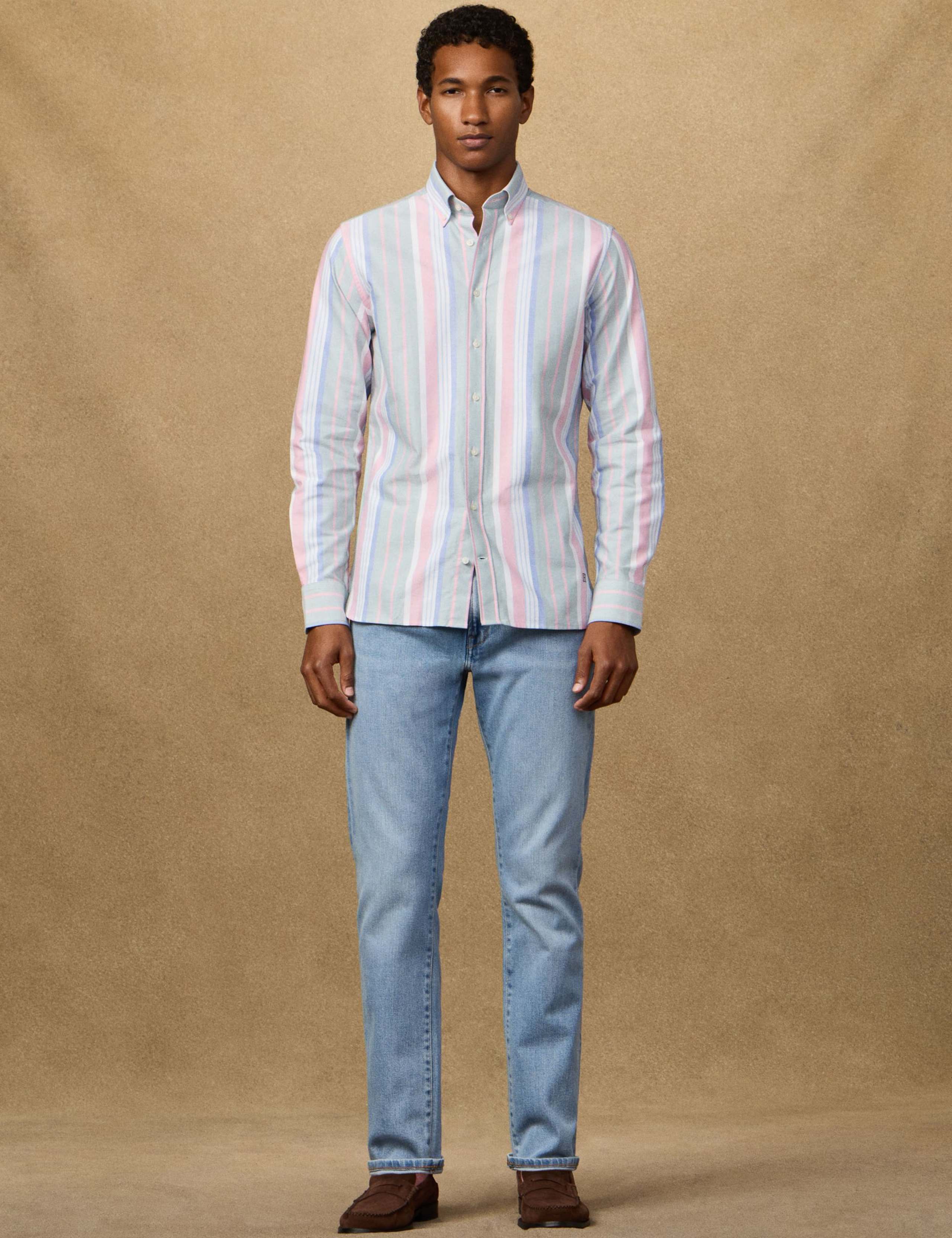 Slim Fit Pure Cotton Striped Oxford Shirt 2 of 8
