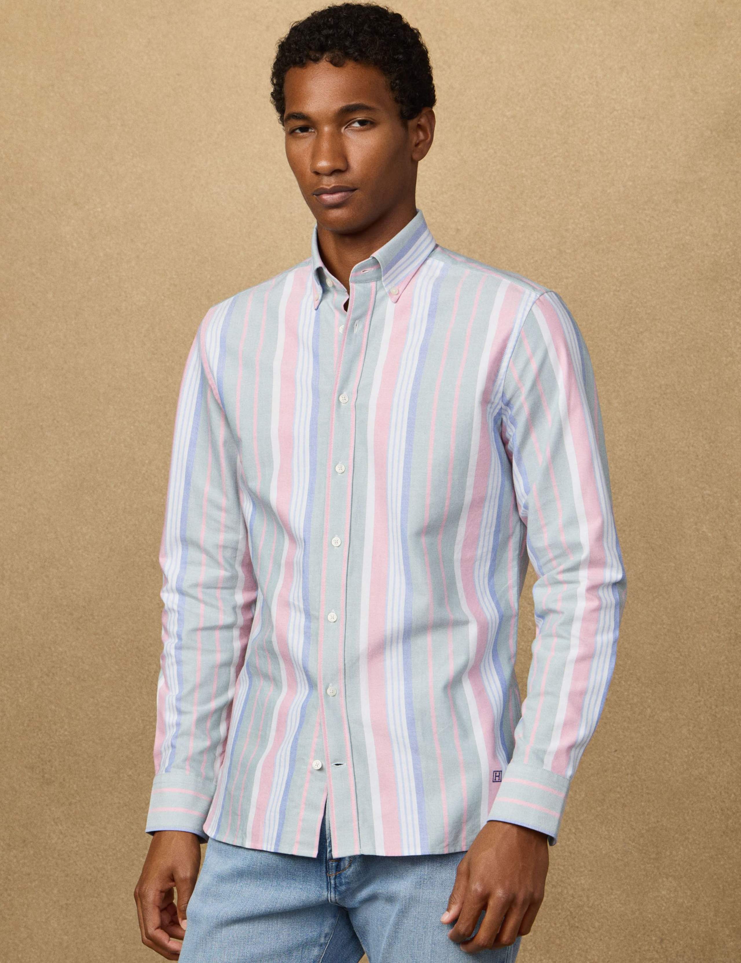 Slim Fit Pure Cotton Striped Oxford Shirt 5 of 8