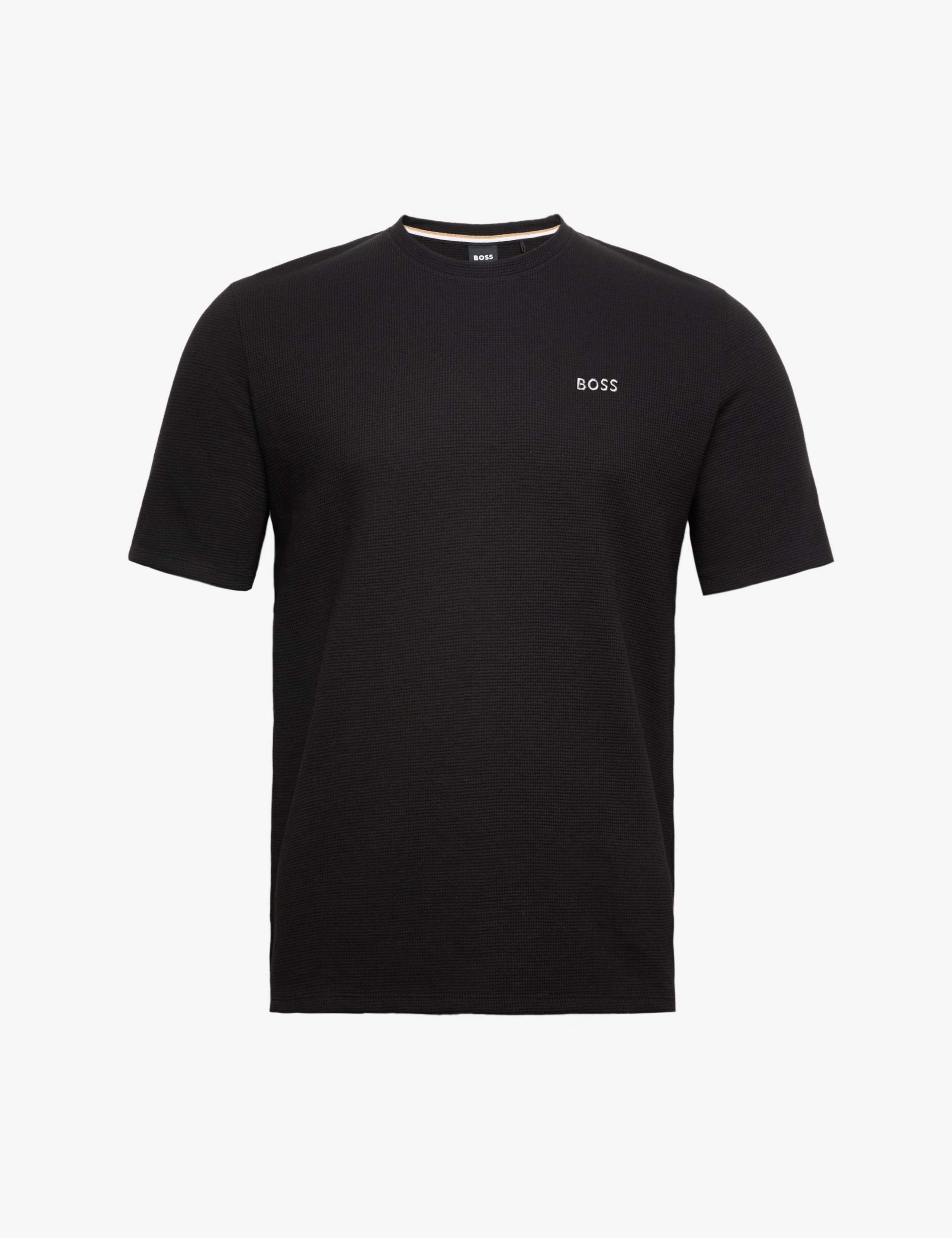 Cotton Rich Crew Neck Waffle T-Shirt 1 of 3