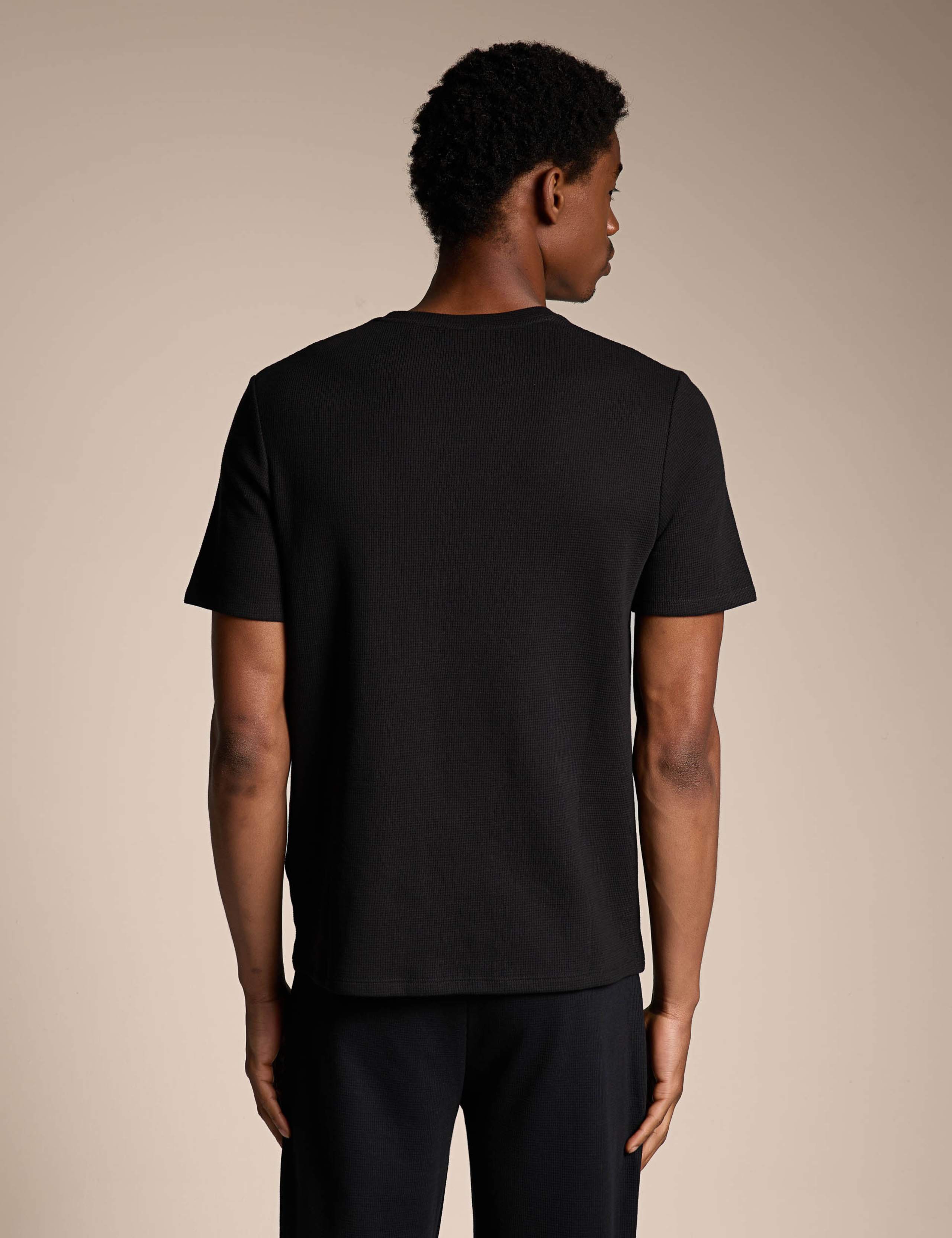 Cotton Rich Crew Neck Waffle T-Shirt 4 of 5