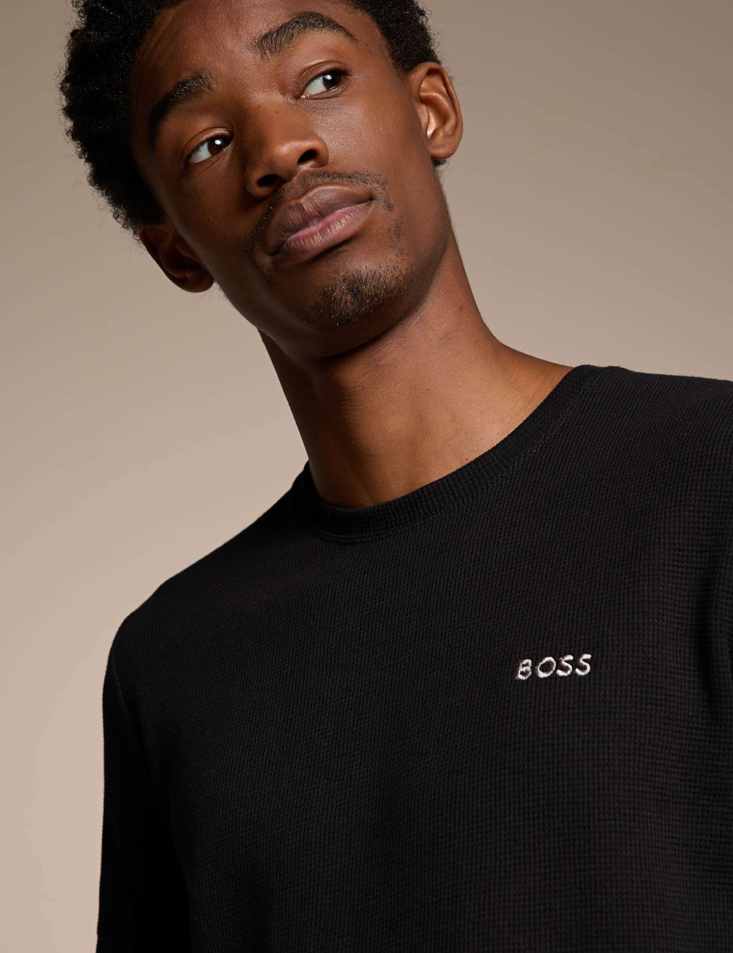 Cotton Rich Crew Neck Waffle T-Shirt 5 of 5